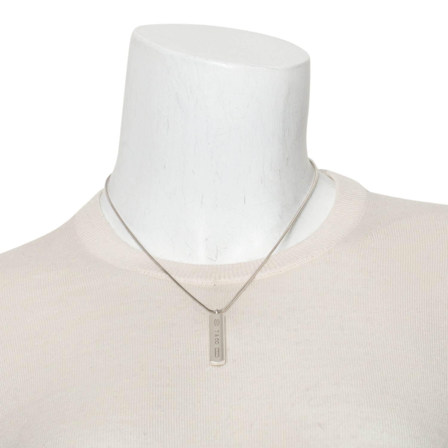 Tiffany & Co. Vintage Sterling Silver 1837 Bar Pendant Necklace