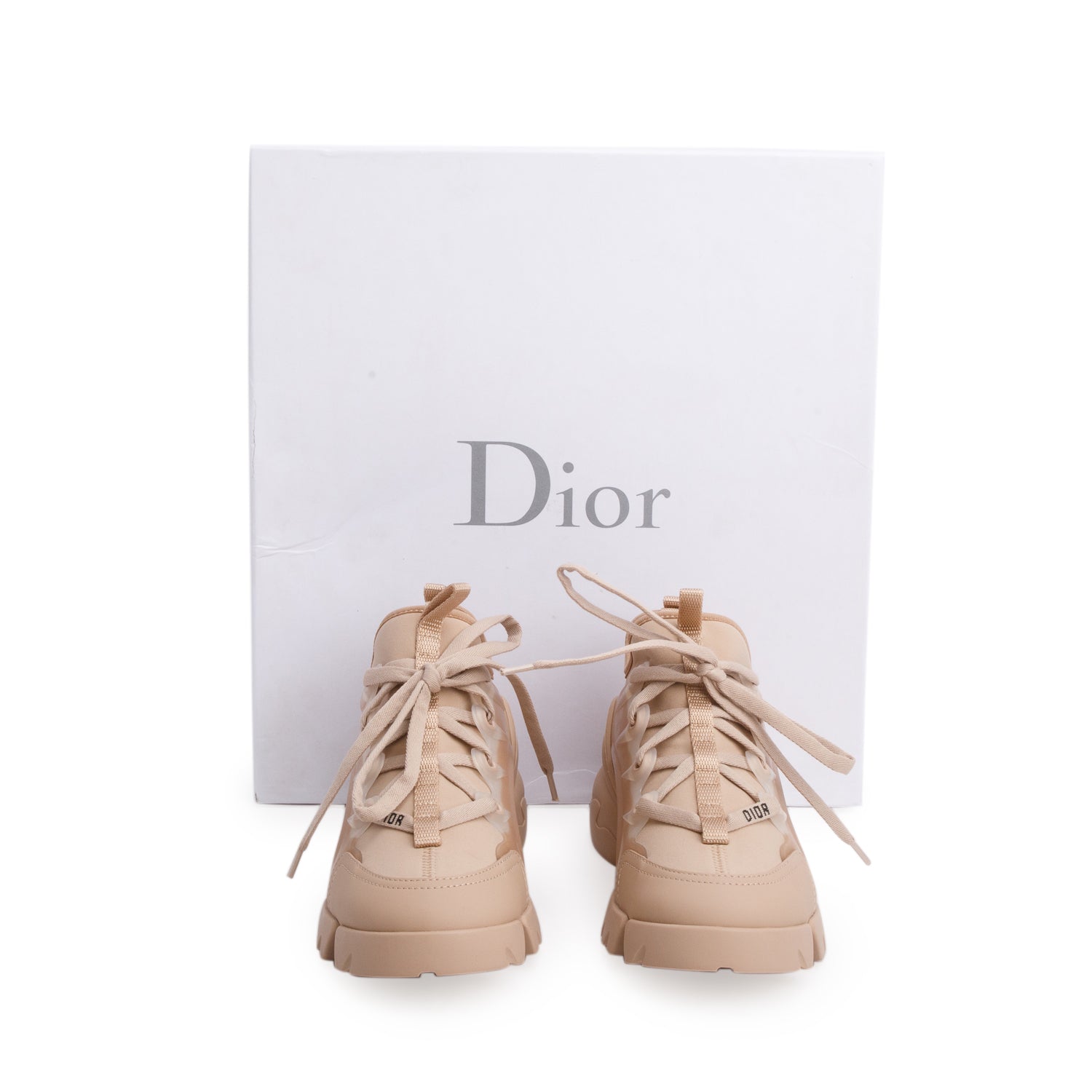 Christian Dior Pink Neoprene Rubber D-Connect Sneakers, Women's Size 34.5 w/ Box