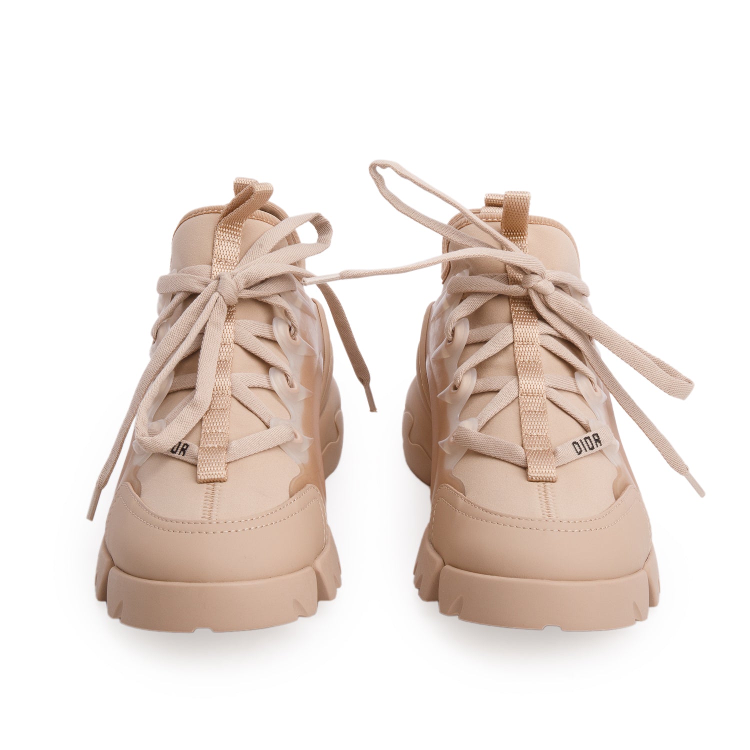 Christian Dior Pink Neoprene Rubber D-Connect Sneakers, Women's Size 34.5 w/ Box