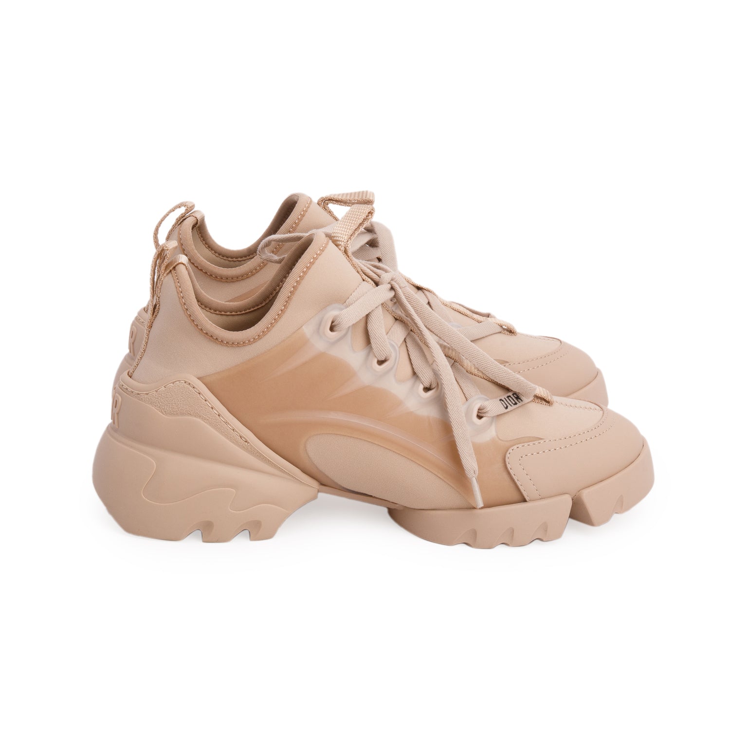 Christian Dior Pink Neoprene Rubber D-Connect Sneakers, Women's Size 34.5 w/ Box