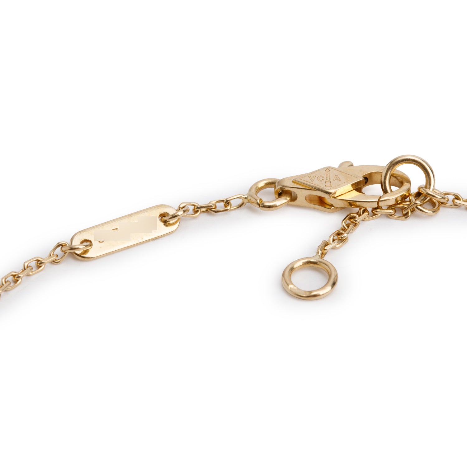 Van Cleef & Arpels 2022 18k Yellow Gold Sweet Alhambra 1 Motif Mother of Pearl Bracelet w/ Pouch & Certificate