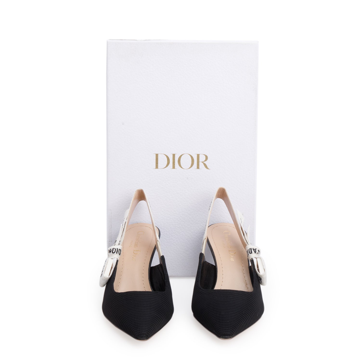 Christian Dior 2023 Black Technical Fabric Ribbon J'Adior Slingback Pumps, Women's Size 36 w/ Box