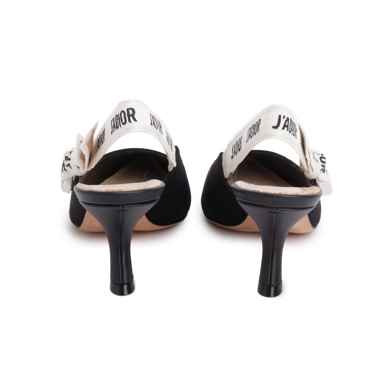 Christian Dior 2023 Black Technical Fabric Ribbon J'Adior Slingback Pumps, Women's Size 36 w/ Box
