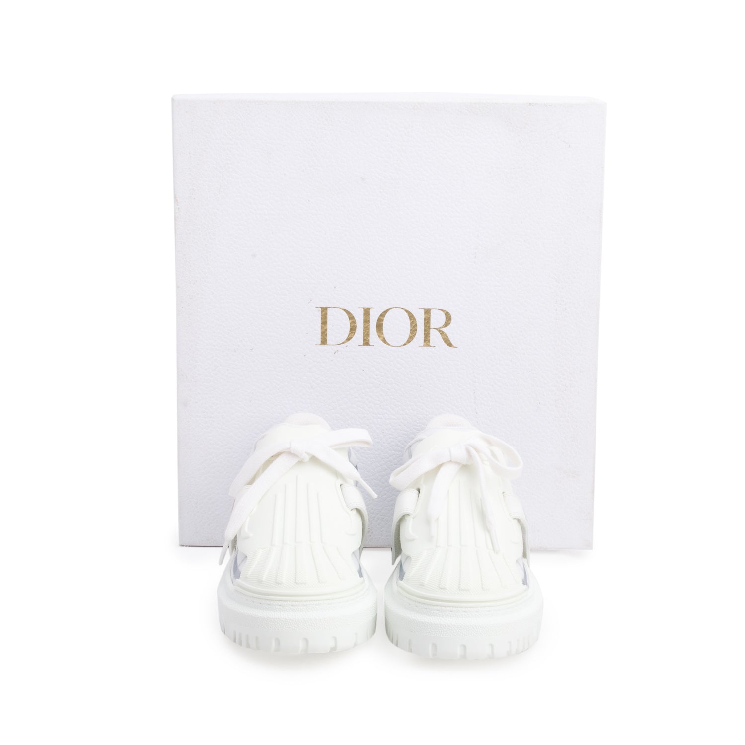 Christian Dior White/Blue Nylon Mesh Dior-ID Platform Sneakers, Women's Size 34.5 w/ Box