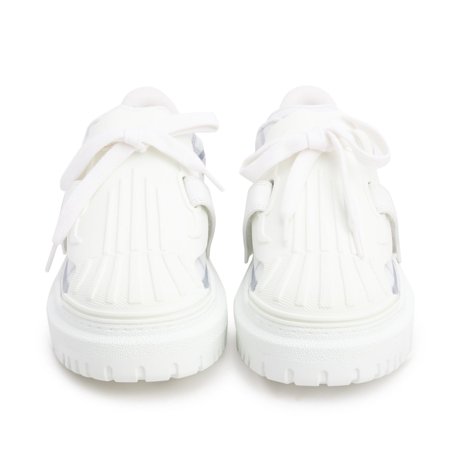 Christian Dior White/Blue Nylon Mesh Dior-ID Platform Sneakers, Women's Size 34.5 w/ Box