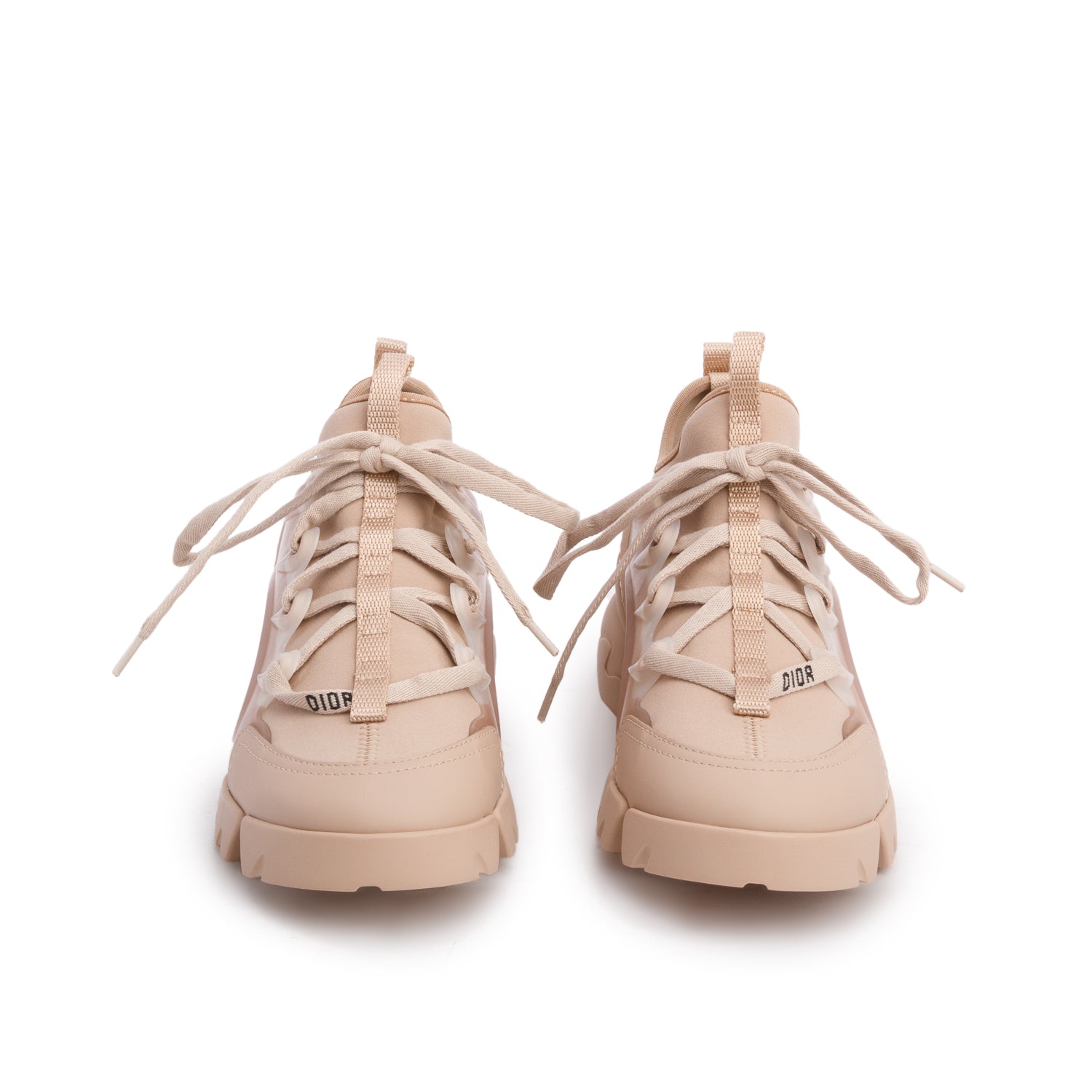 Christian Dior Pink Neoprene Rubber D-Connect Sneakers, Women's Size 34.5 w/ Box