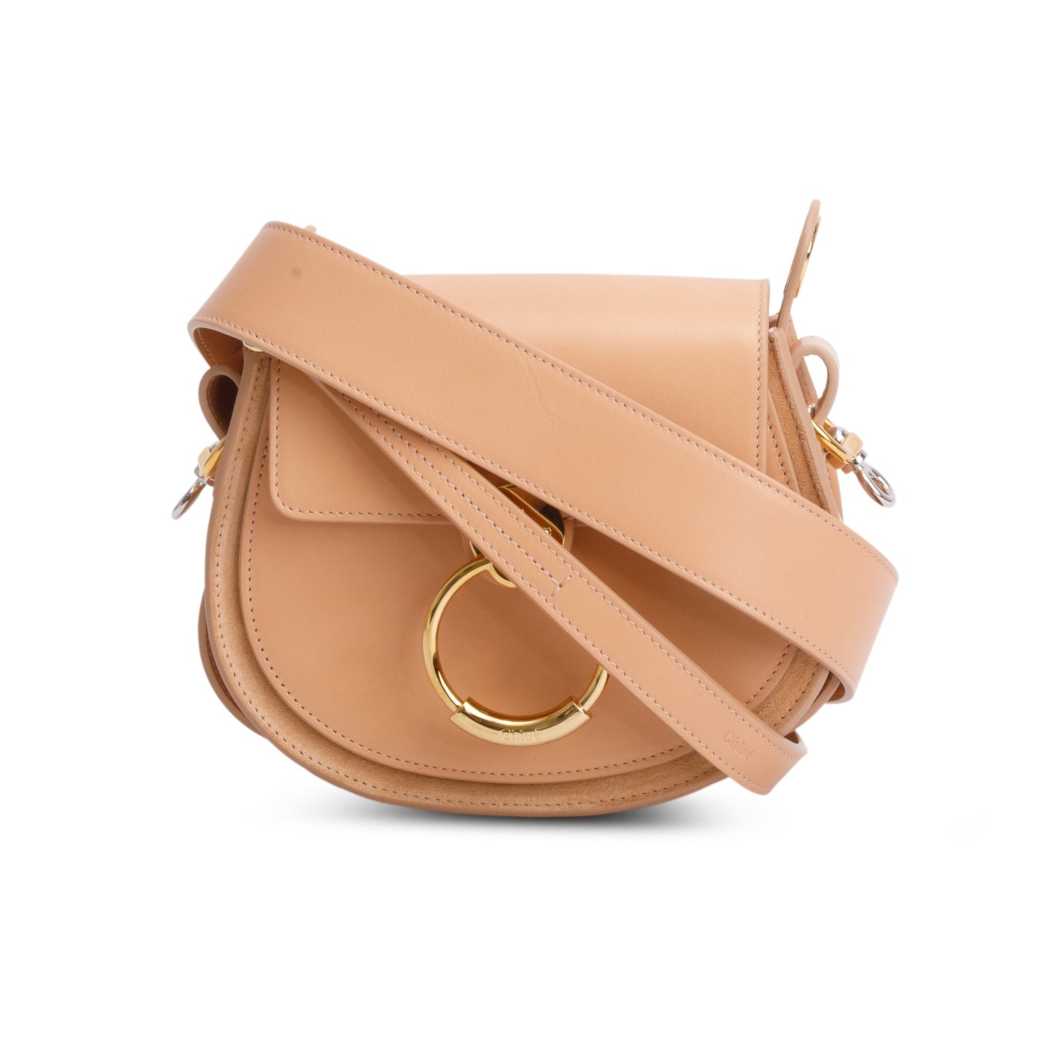 Chloe 2020 Peach Calfskin Small Tess Bag w/ Strap