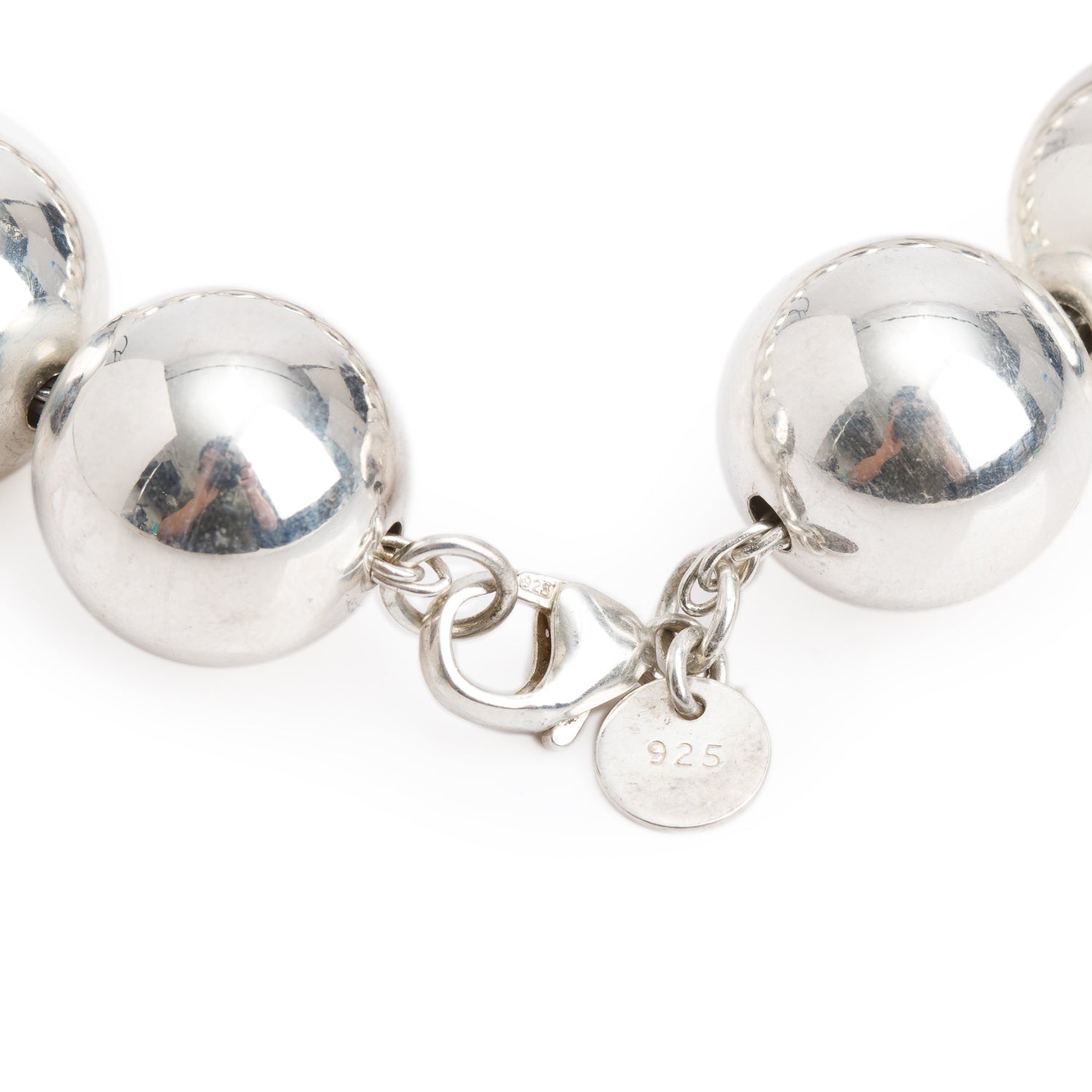 Tiffany & Co. Sterling Silver Extra Large 14 MM HardWear Ball Bracelet