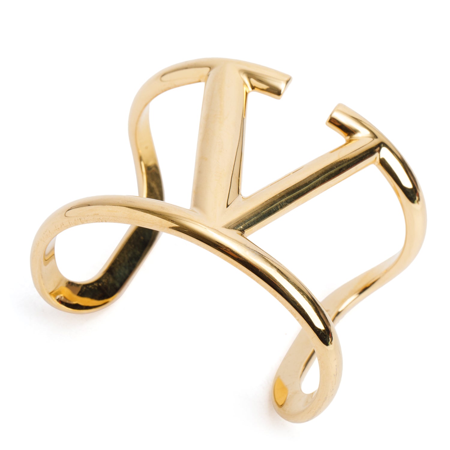 Valentino Gold Plated Vlogo Signature Cuff Bracelet