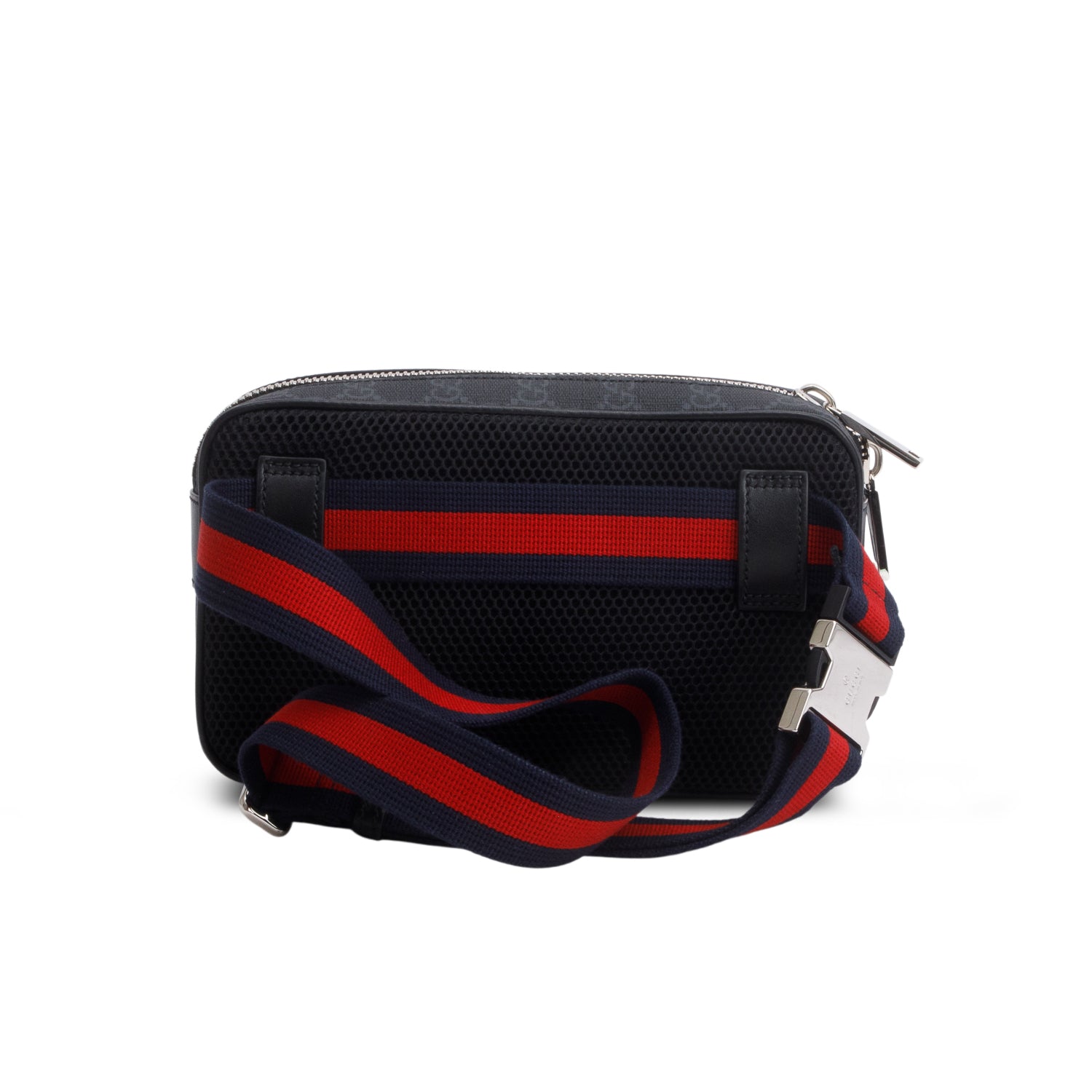 Gucci Black Soft GG Supreme Monogram Web Belt Bag