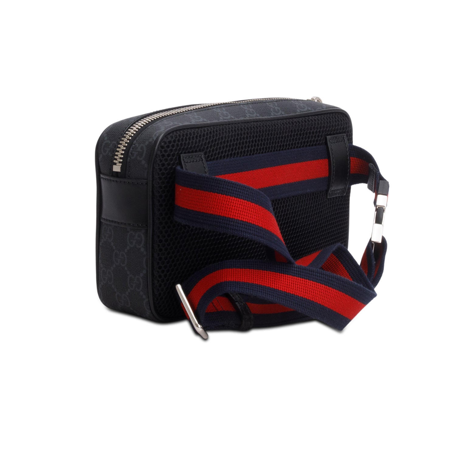 Gucci Black Soft GG Supreme Monogram Web Belt Bag