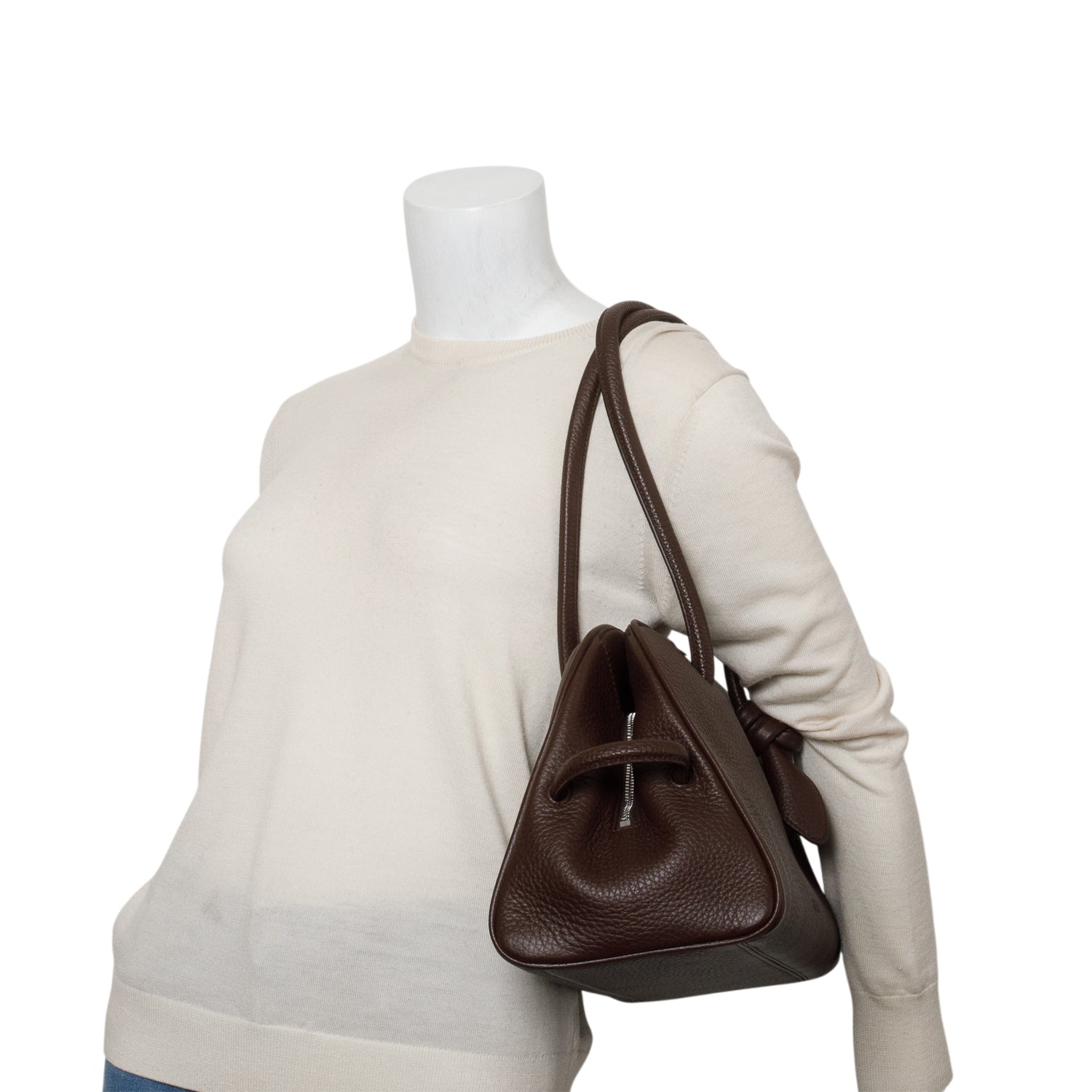 Jacquemus Brown Grained Calfskin Le Turismo Bowler Bag