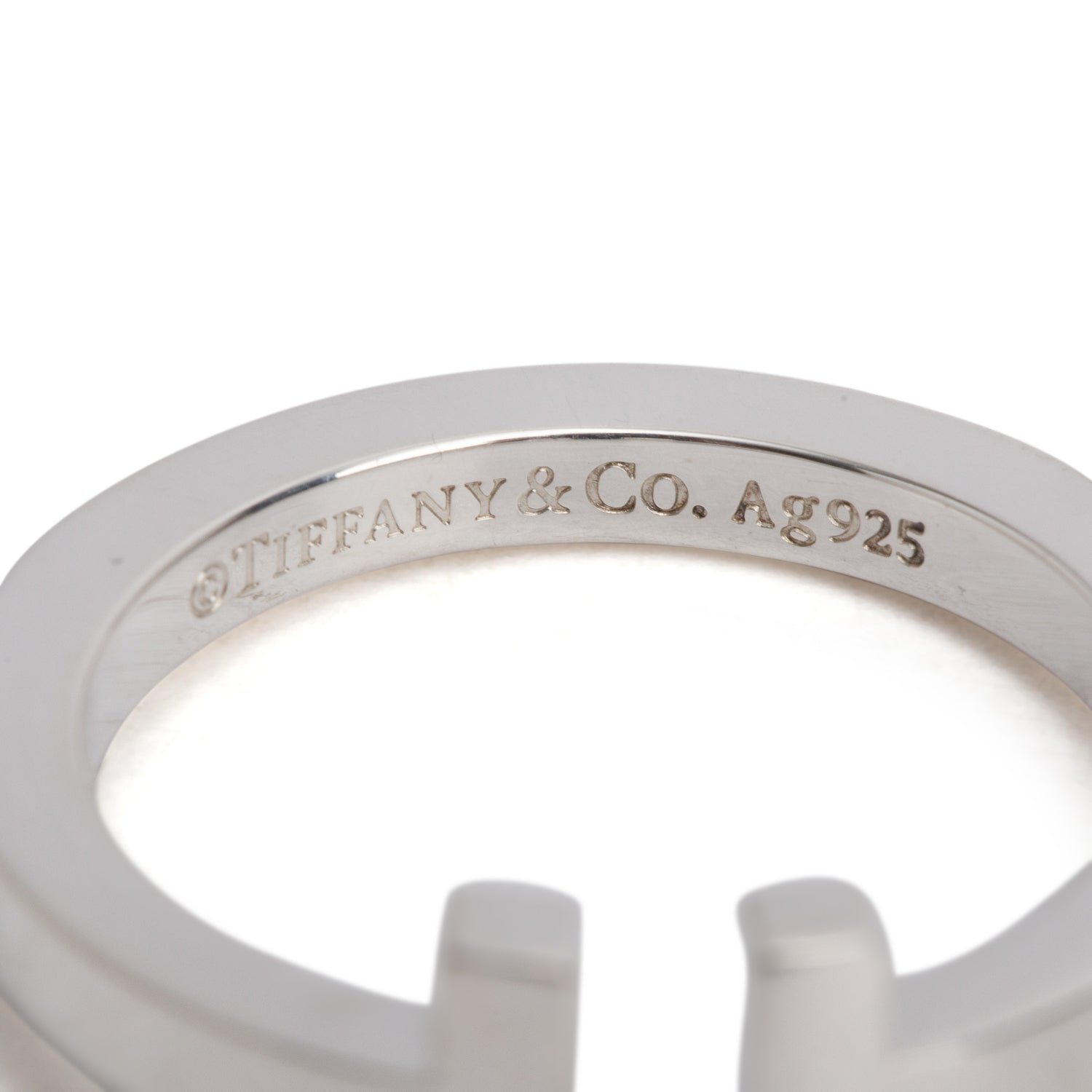 Tiffany & Co. Sterling Silver T Square Ring, Size 8.5