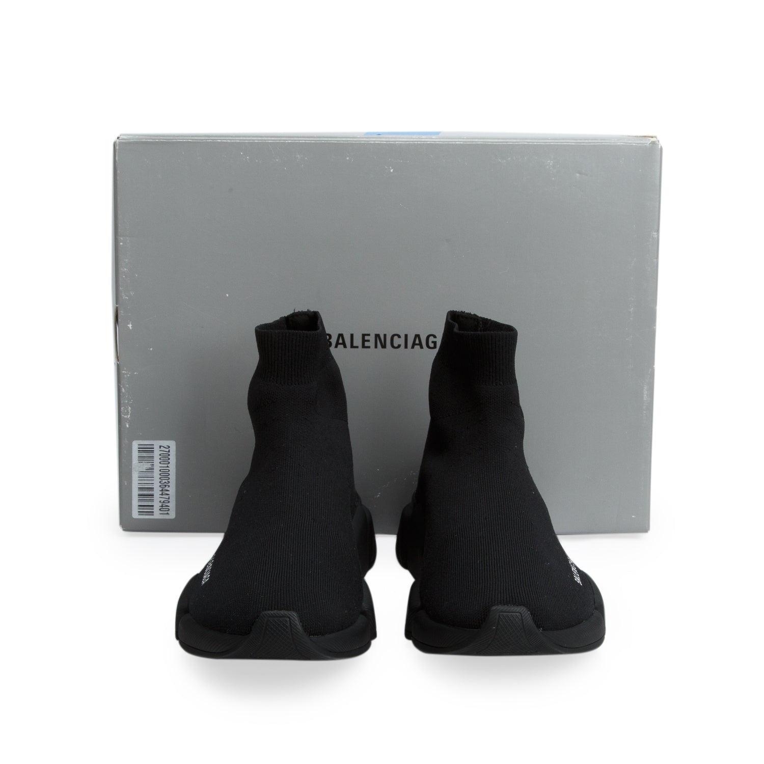 Balenciaga Black Technical 3D Recycled Knit Sole Speed 2.0 Sneakers, Men's Size 8 w/ Box