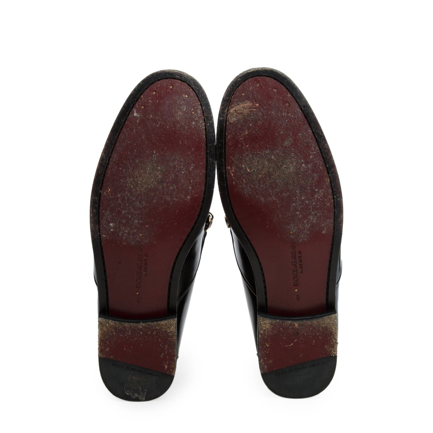 Dolce & Gabbana Black Vitello Polished Leather Visconti Loafers, Men's Size 9 w/ Box