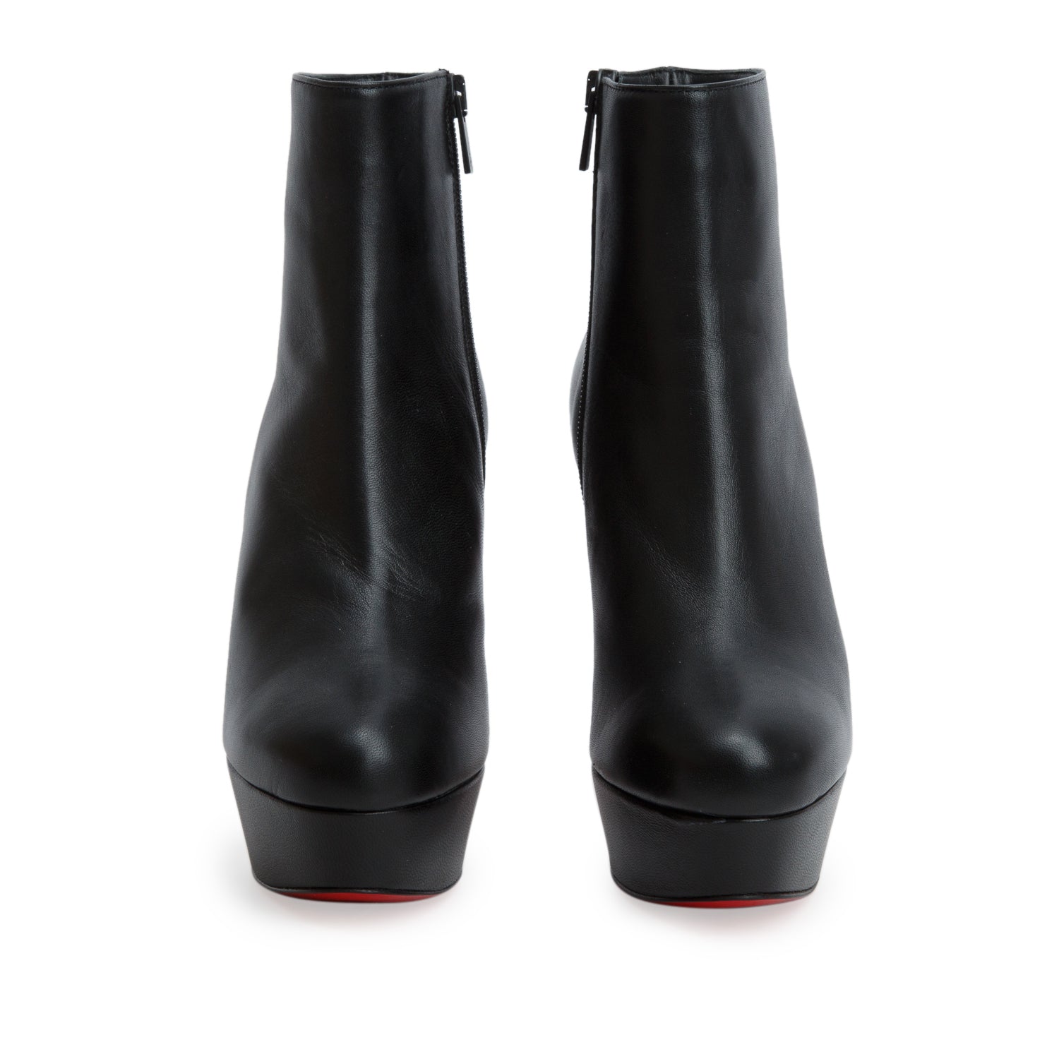 Christian Louboutin Black Nappa Shiny Leather Bianca Booty 120, Women's Size 37.5 w/ Box