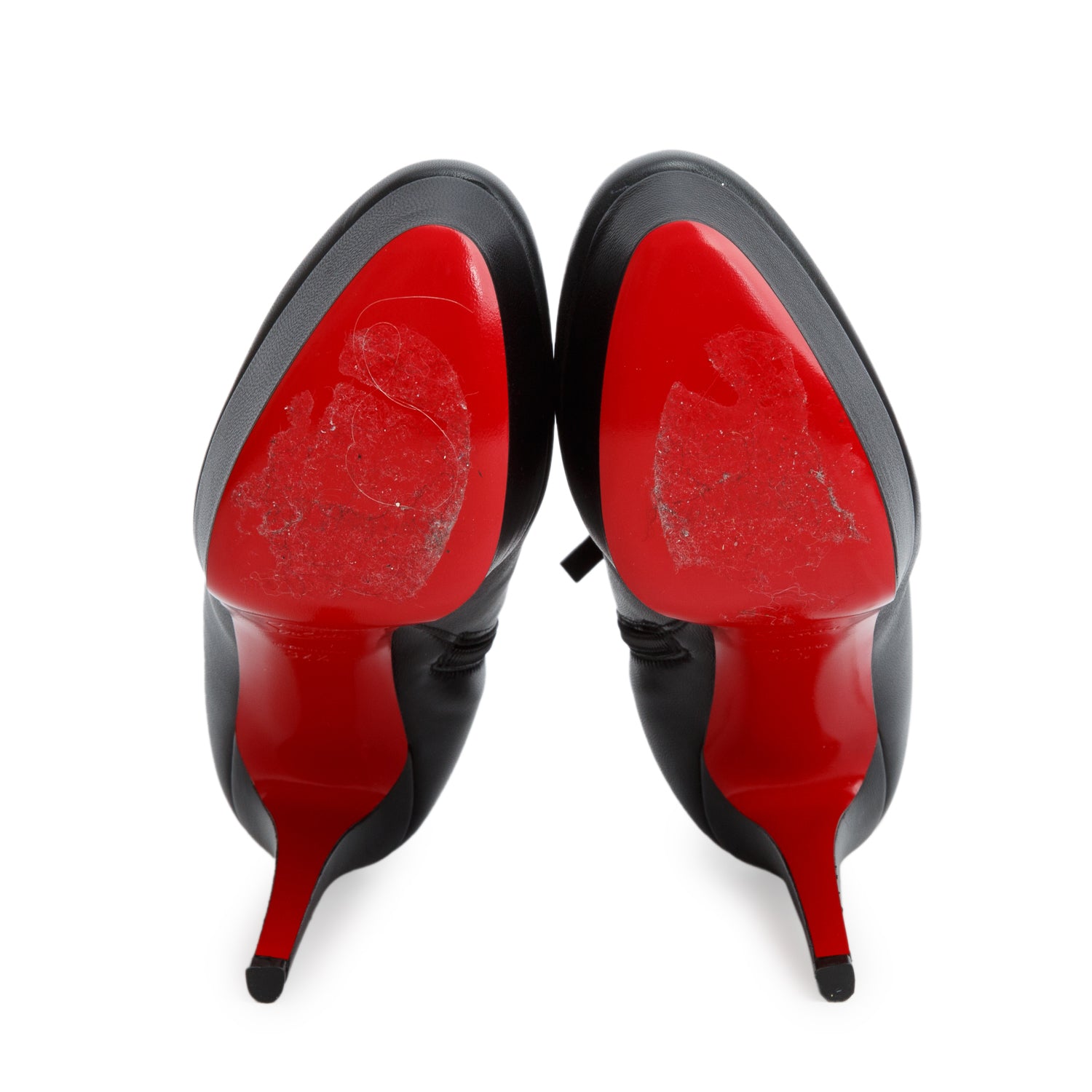 Christian Louboutin Black Nappa Shiny Leather Bianca Booty 120, Women's Size 37.5 w/ Box