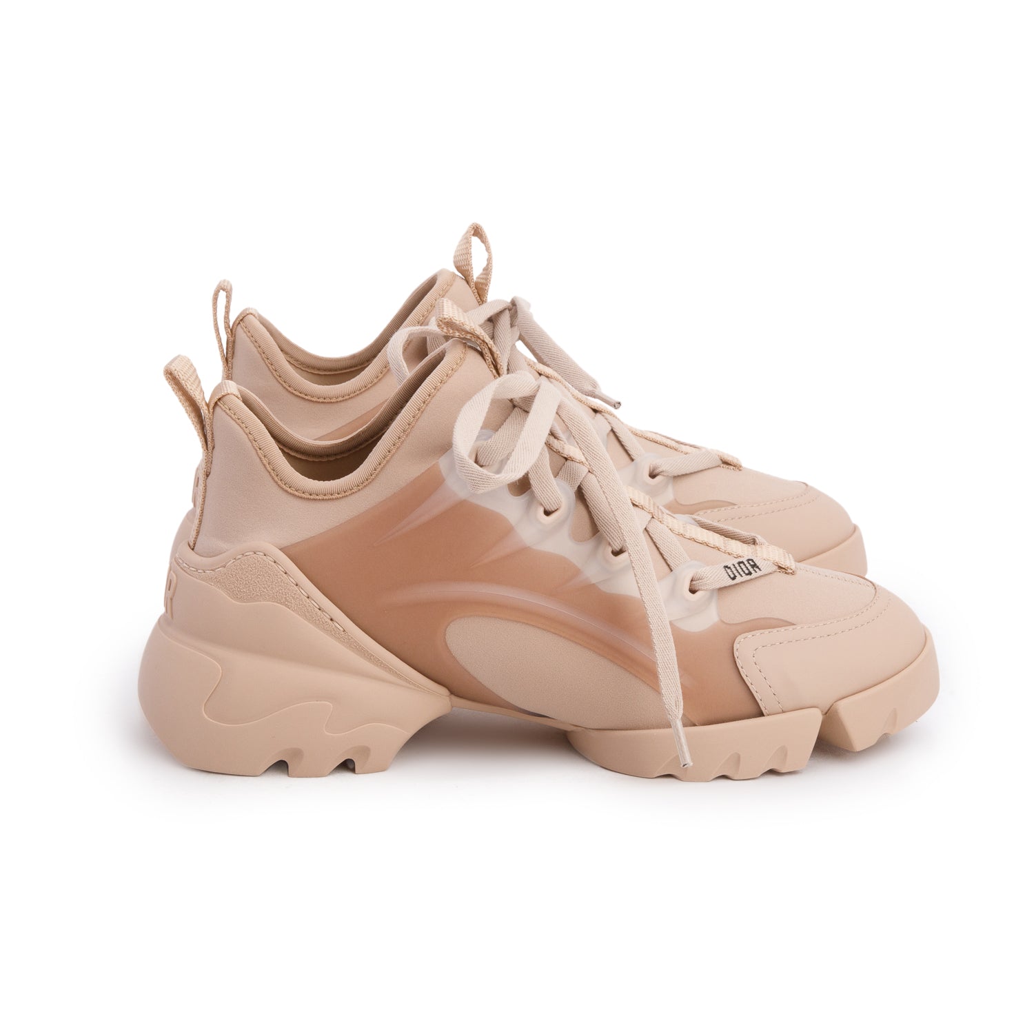 Christian Dior Pink Neoprene Rubber D-Connect Sneakers, Women's Size 34.5 w/ Box