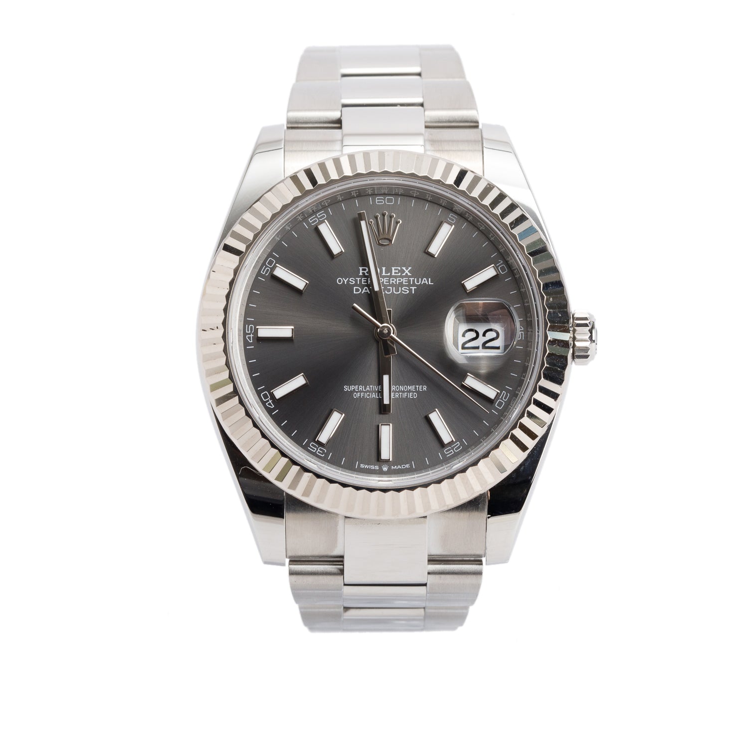 Rolex 2024 Stainless Steel Oyster Perpetual Datejust 41 MM Watch Slate Dial 126334 w/ Box & Papers