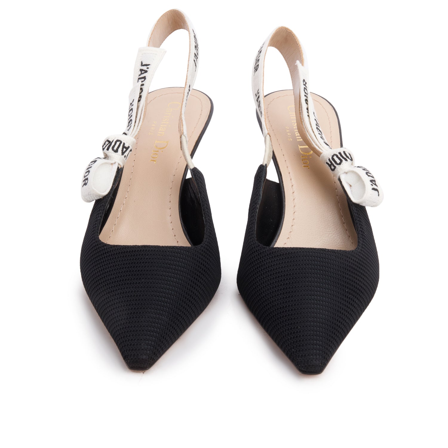 Christian Dior 2023 Black Technical Fabric Ribbon J'Adior Slingback Pumps, Women's Size 36 w/ Box