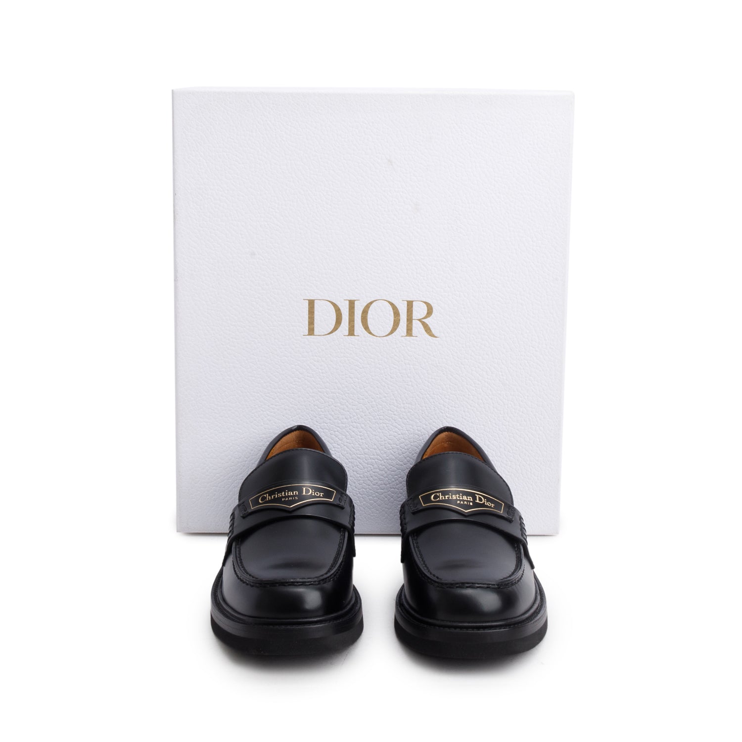 Christian Dior 2022 Black Brushed Calfskin Boy Loafers, Women's Size 37 w/ Box