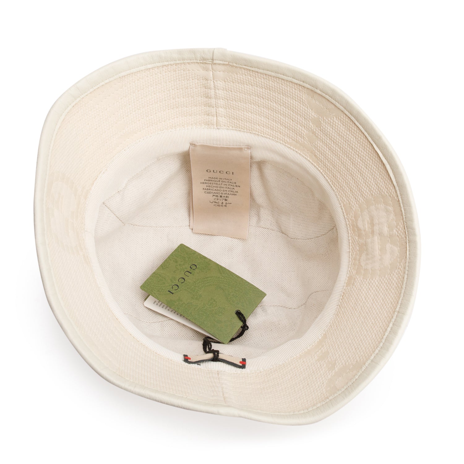 Gucci Cream Monogram Jumbo GG Bucket Hat, Size XS W/ Box