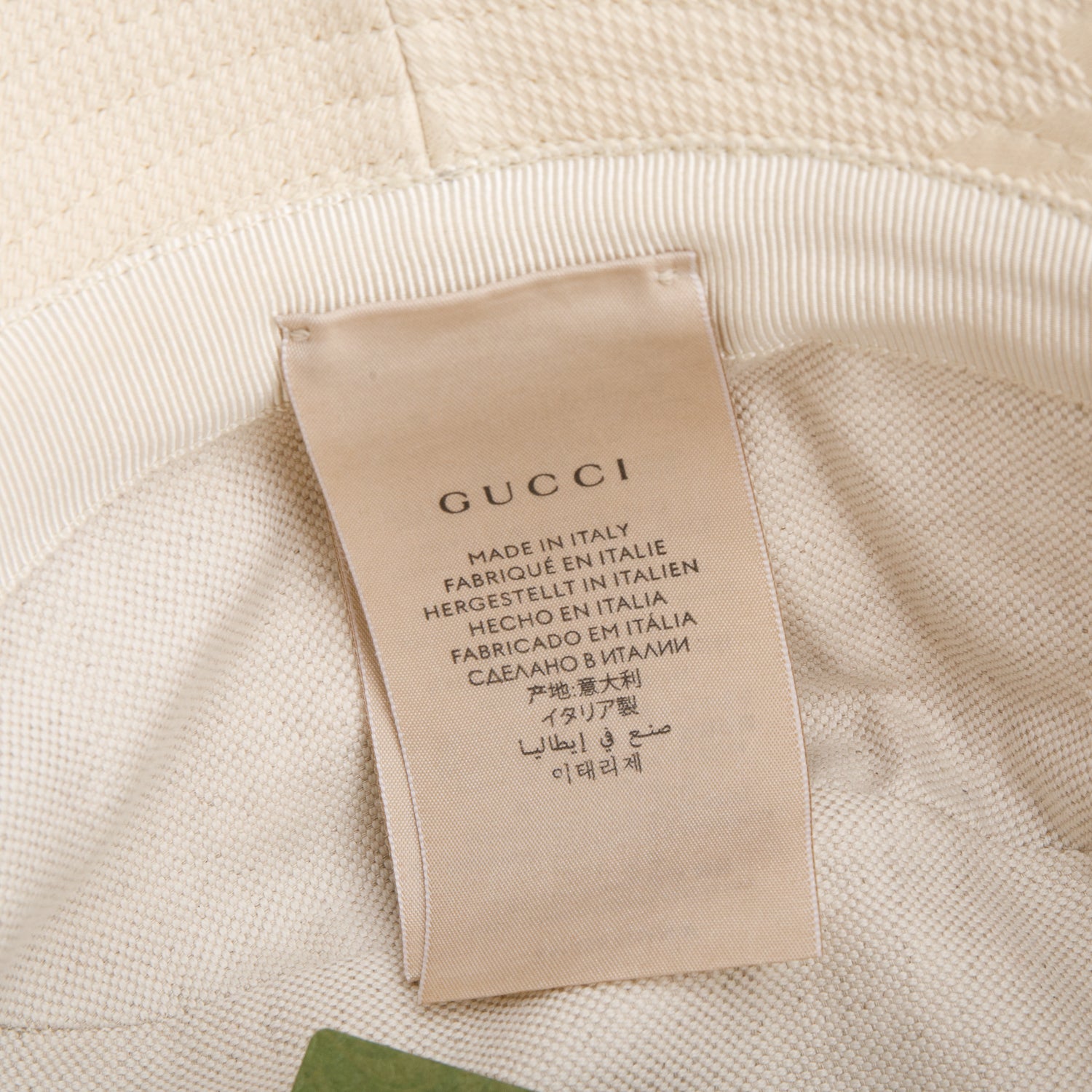 Gucci Cream Monogram Jumbo GG Bucket Hat, Size XS W/ Box