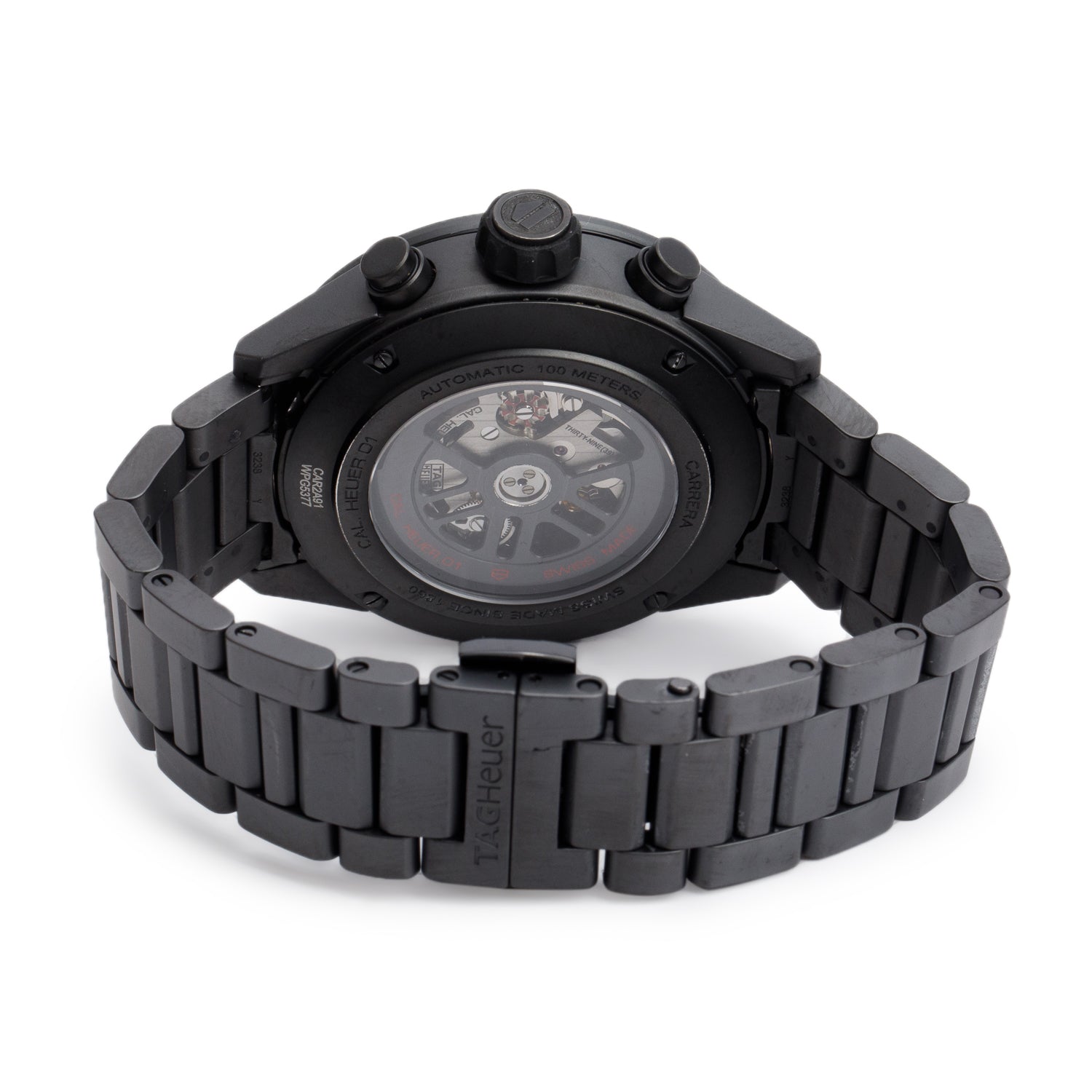 Tag Heuer Black Ceramic Carrera 45 MM Automatic Chronograph Watch CAR2A91 w/ Box & Papers
