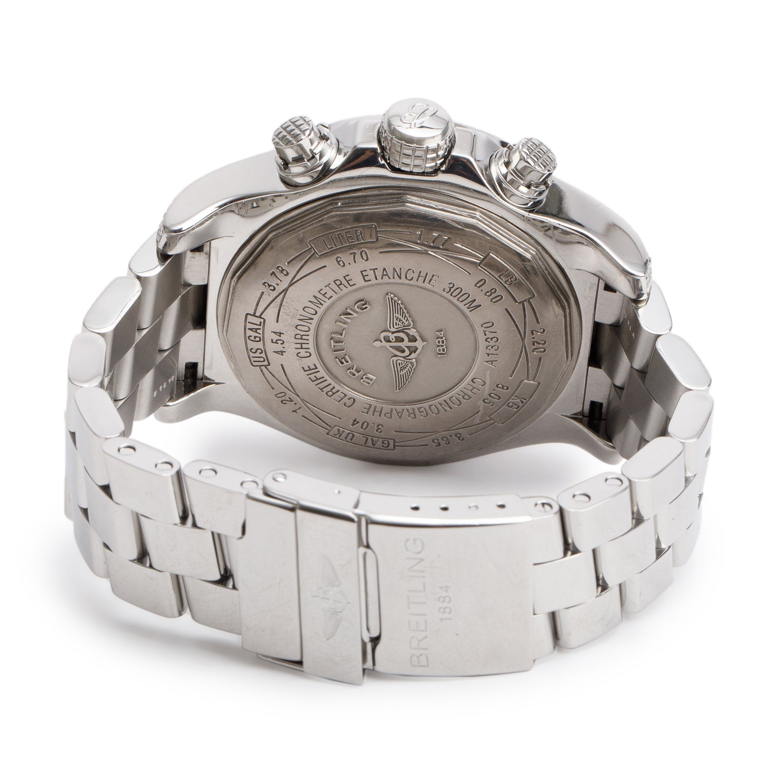 Breitling Stainless Steel Diamond Bezel Super Avenger 48 MM Automatic Chronograph Watch Grey Dial A13370