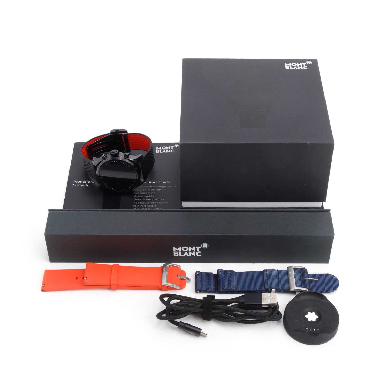 Montblanc Black DLC Stainless Steel Summit 2 42 MM Smartwatch S2T18 w/ Box, Papers, Charger & Extra Band