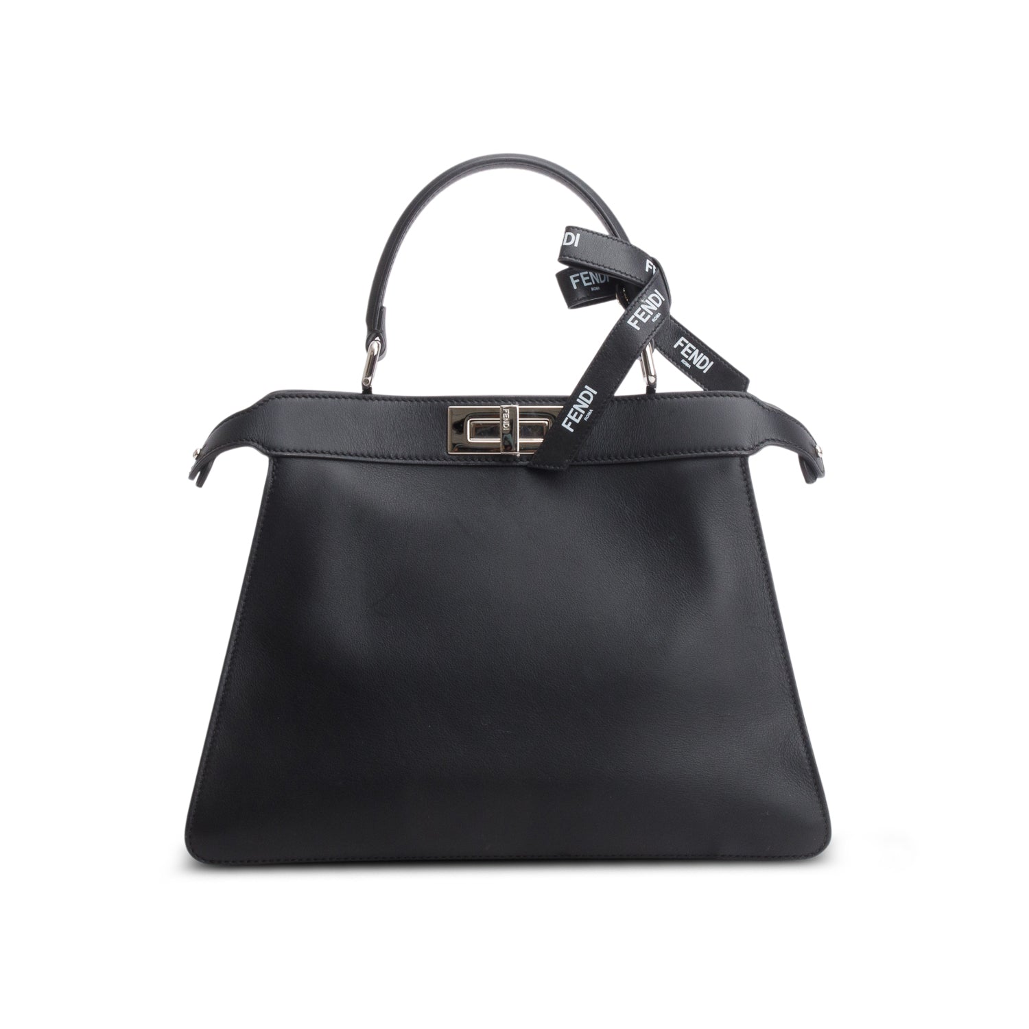 Fendi x Marc Jacobs 2023 Black Vitello Seta Calfskin Medium Peekabook ISeeU w/ Pouch & Strap