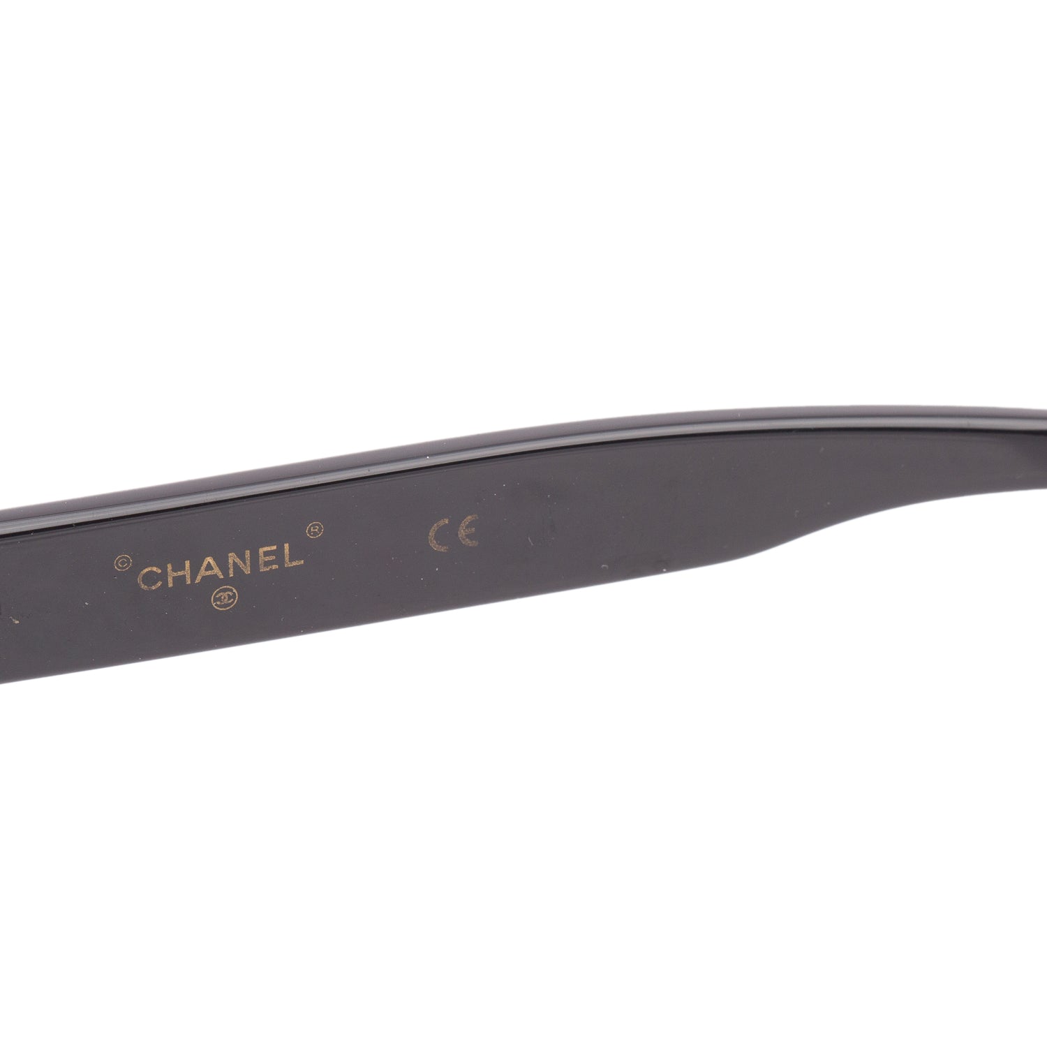 Chanel 71280 Black Acetate Logo Rectangle Sunglasses w/ Case