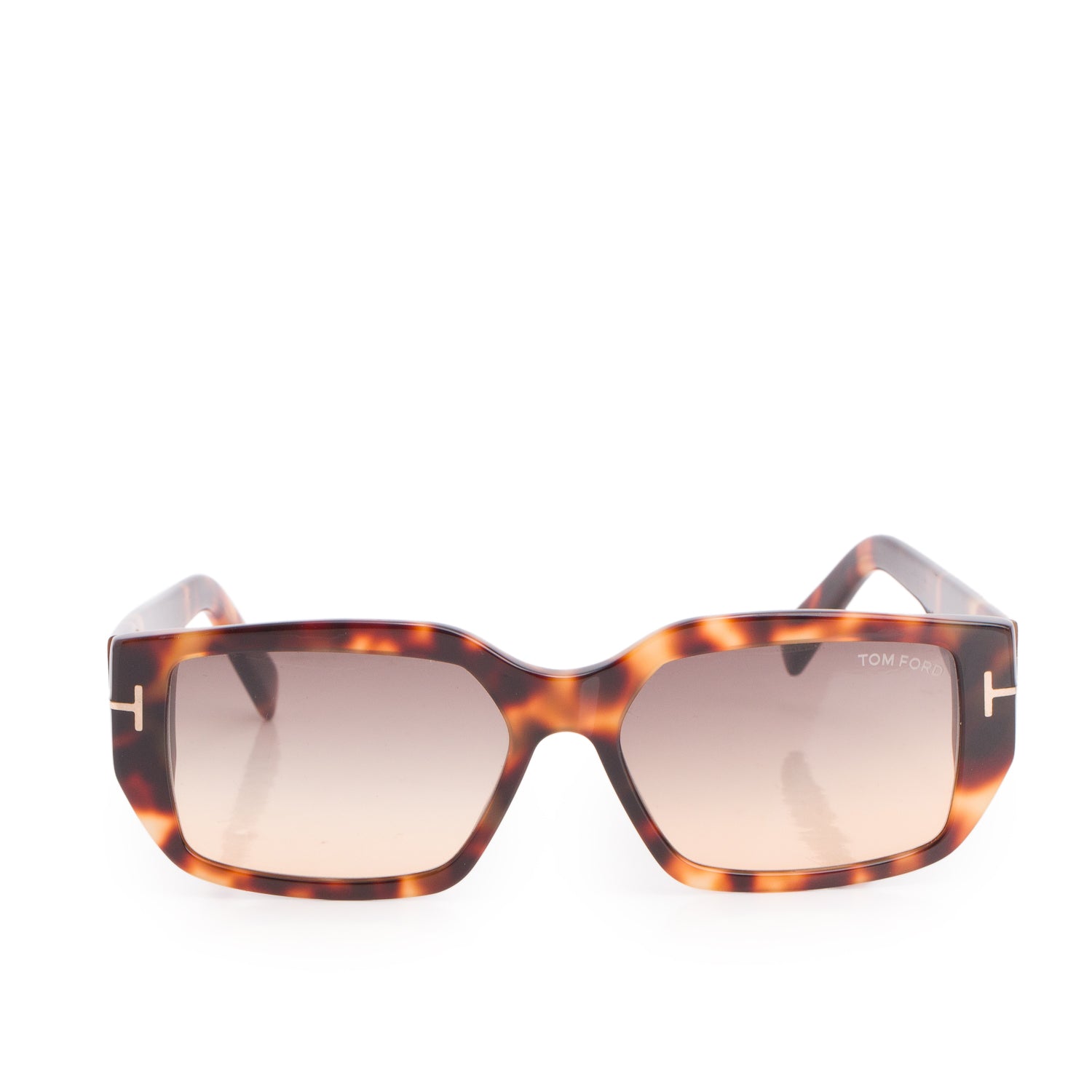 Tom Ford TF 989 Silvano-02 Tortoise Acetate Rectangle Sunglasses w/ Case