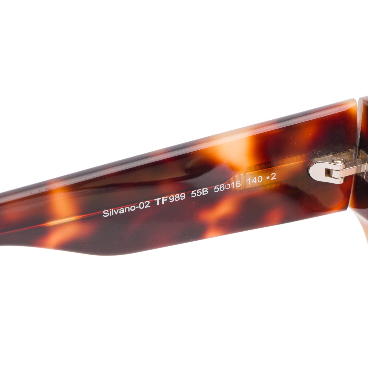 Tom Ford TF 989 Silvano-02 Tortoise Acetate Rectangle Sunglasses w/ Case