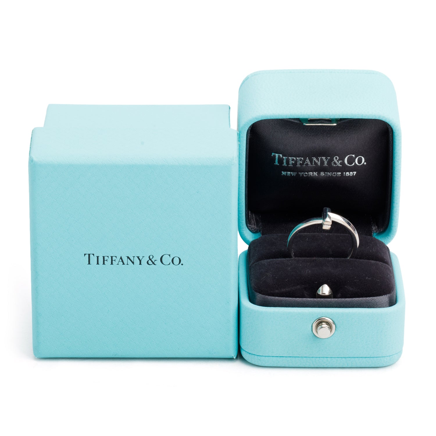 Tiffany & Co. 2022 18k White Gold T1 Ring, Size 6 w/ Box & Receipt