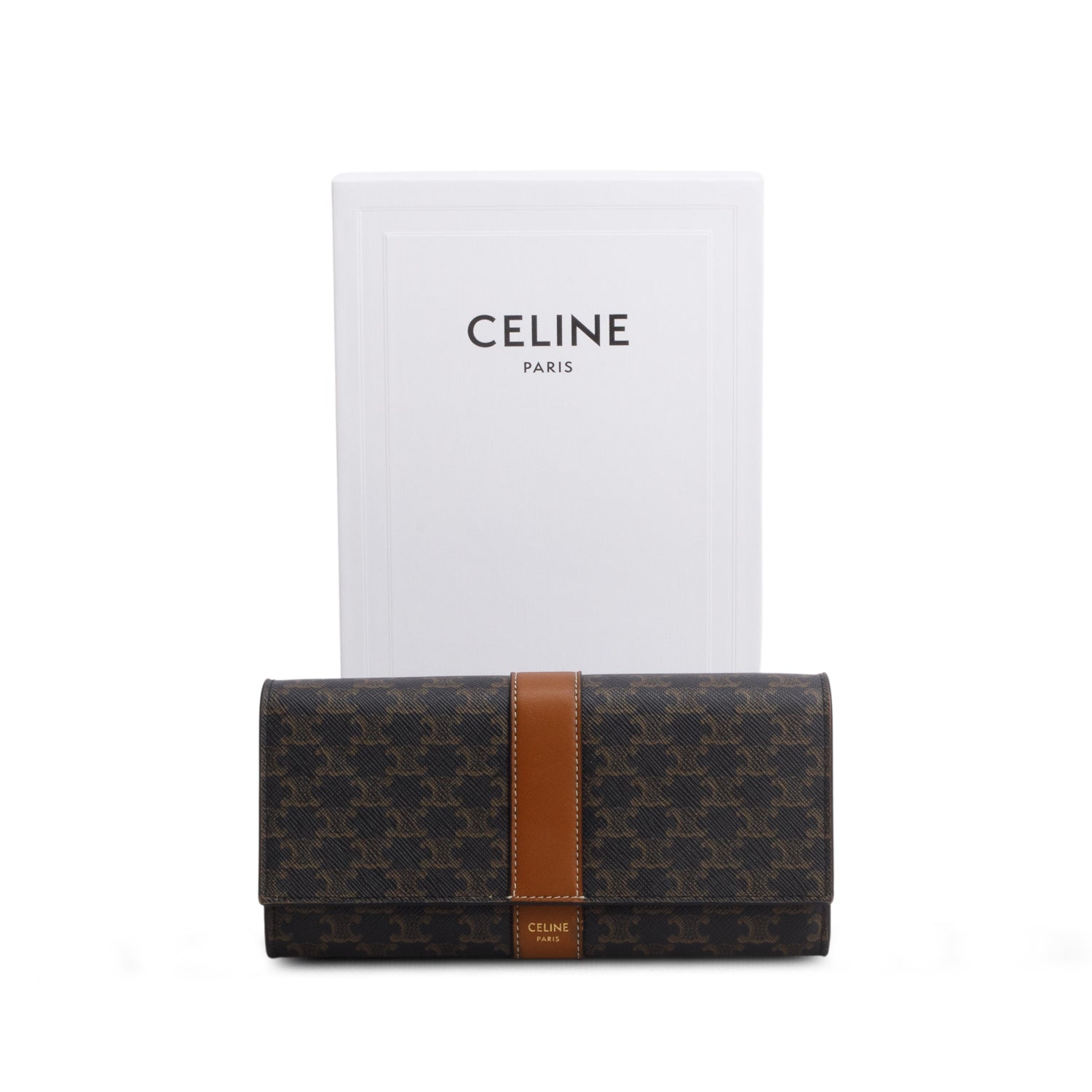 Celine 2021 Brown Triomphe Continental Wallet w/ Box