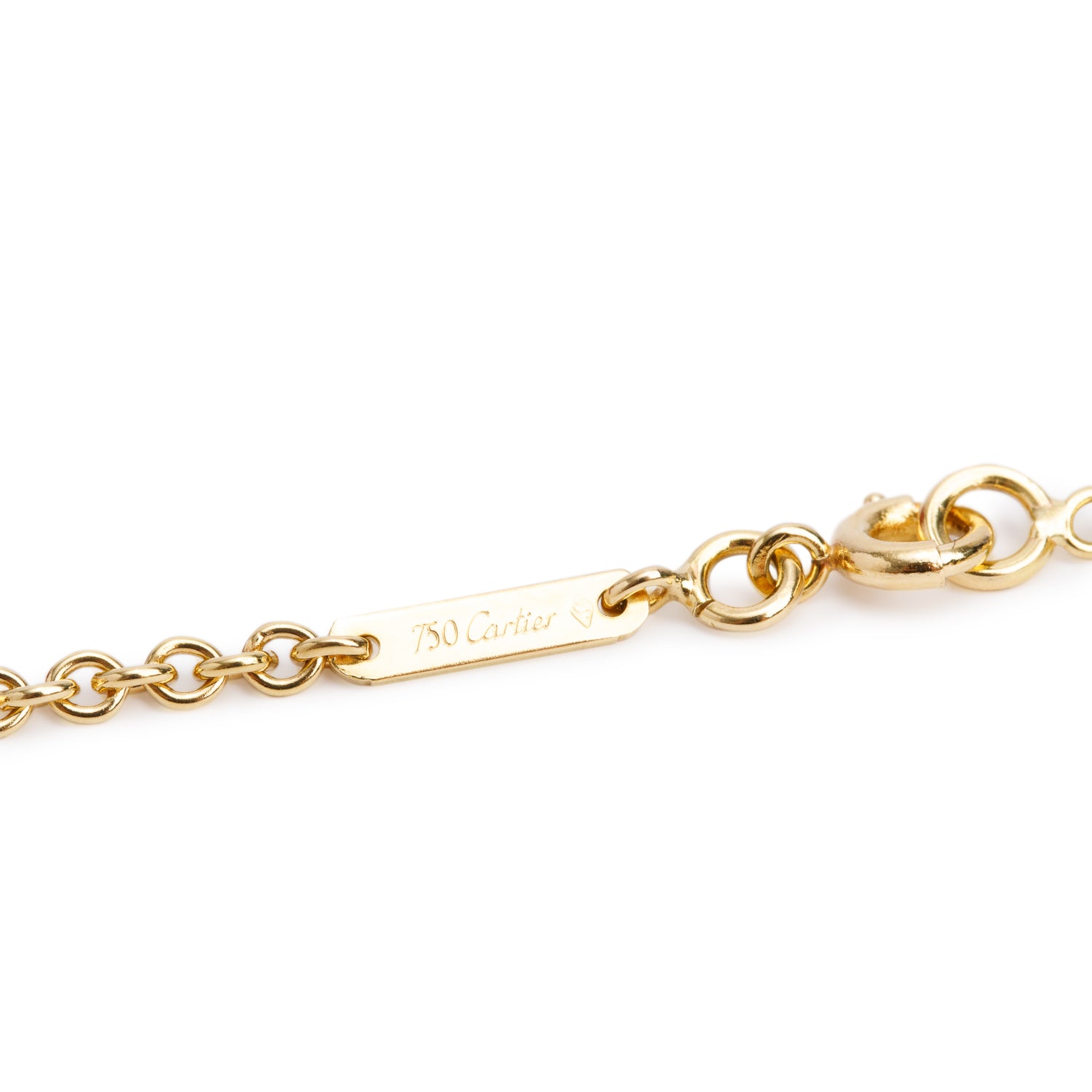 Cartier 18k Yellow Gold Diamond Double C Pendant Necklace w/ Box