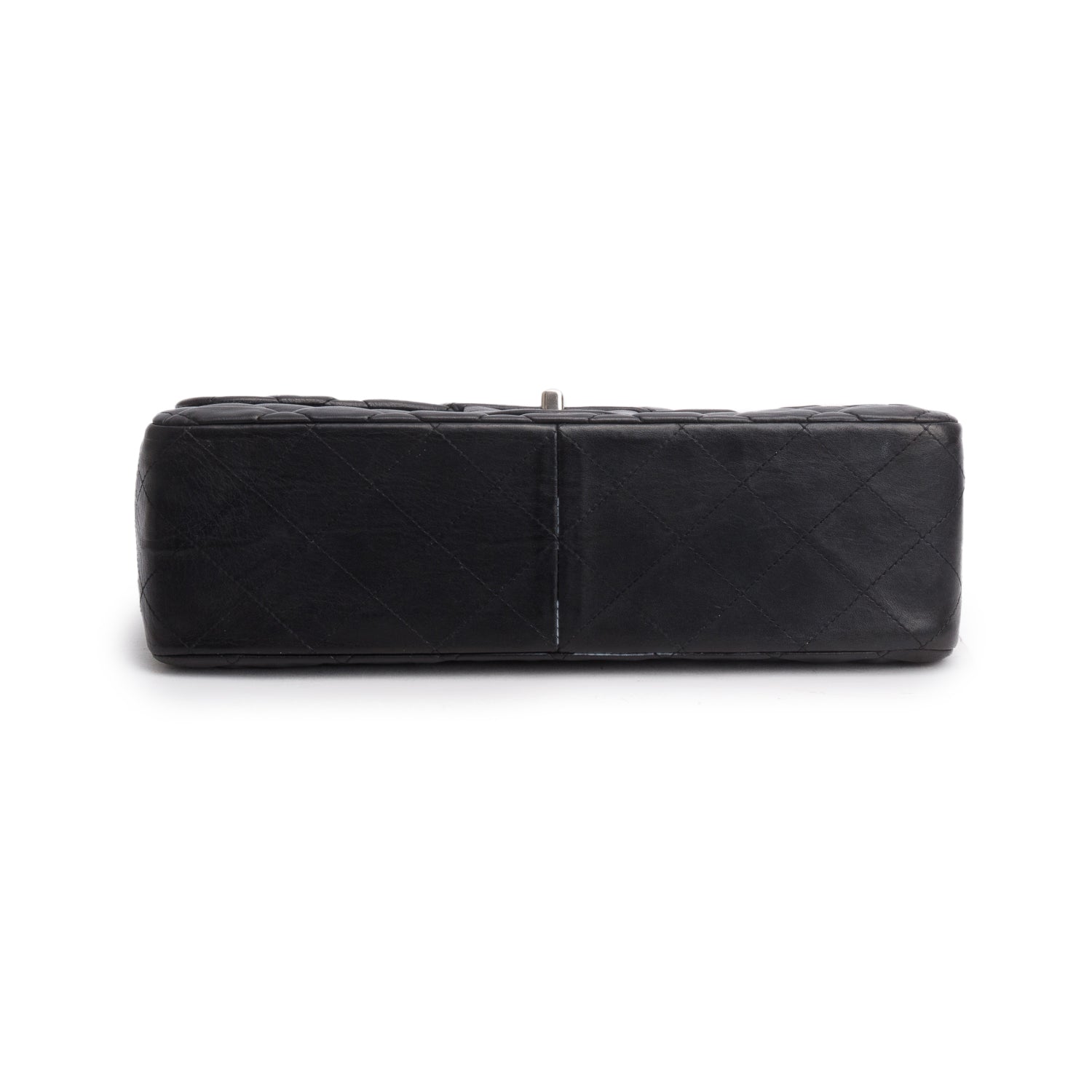 Chanel Black Quilted Lambskin Leather Classic Jumbo Single Flap Bag