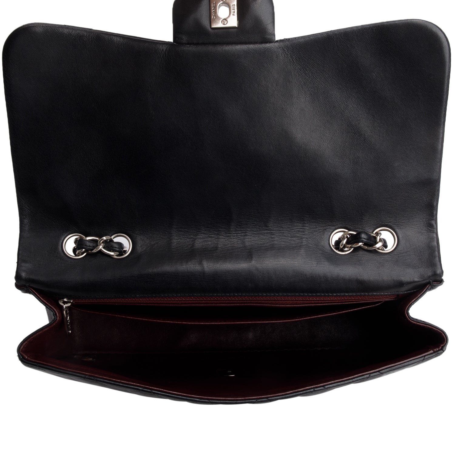 Chanel Black Quilted Lambskin Leather Classic Jumbo Single Flap Bag