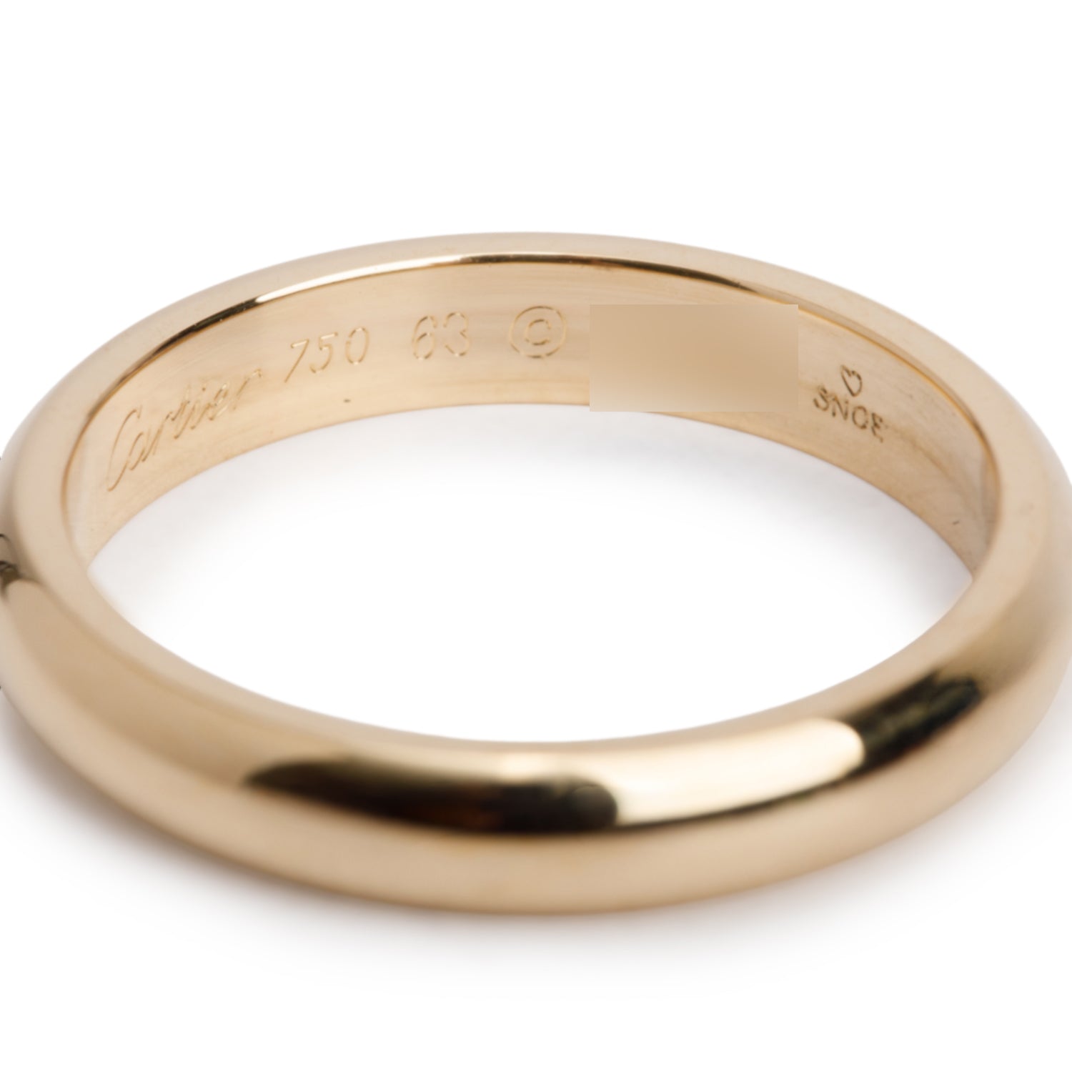 Cartier Vintage 18k Yellow Gold 4 MM 1895 Wedding Band Ring, Size 63 10.25 w/ Box