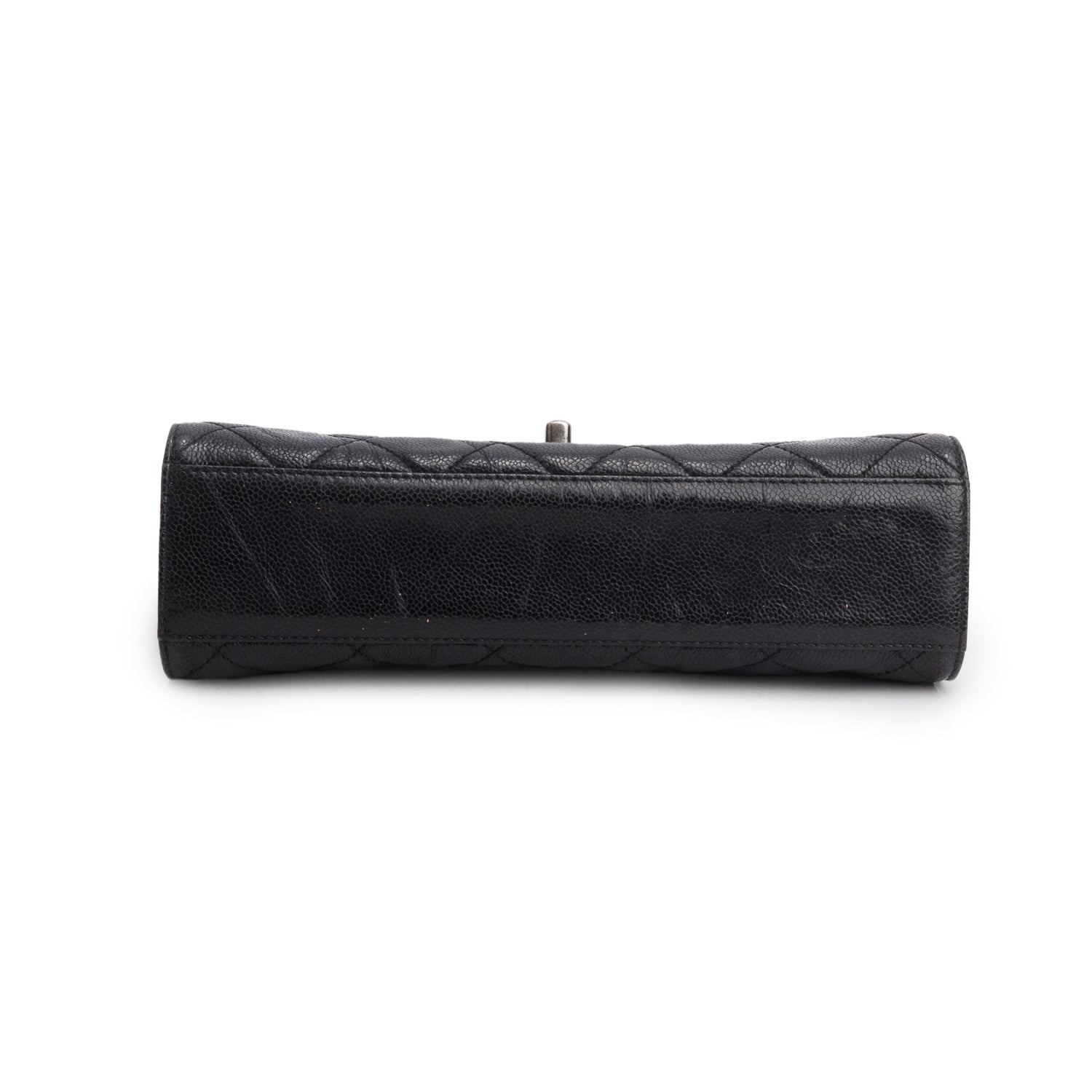 Chanel Black Crumpled Grained Calfskin Medium CC Crave Flap w/ Authenticity Card