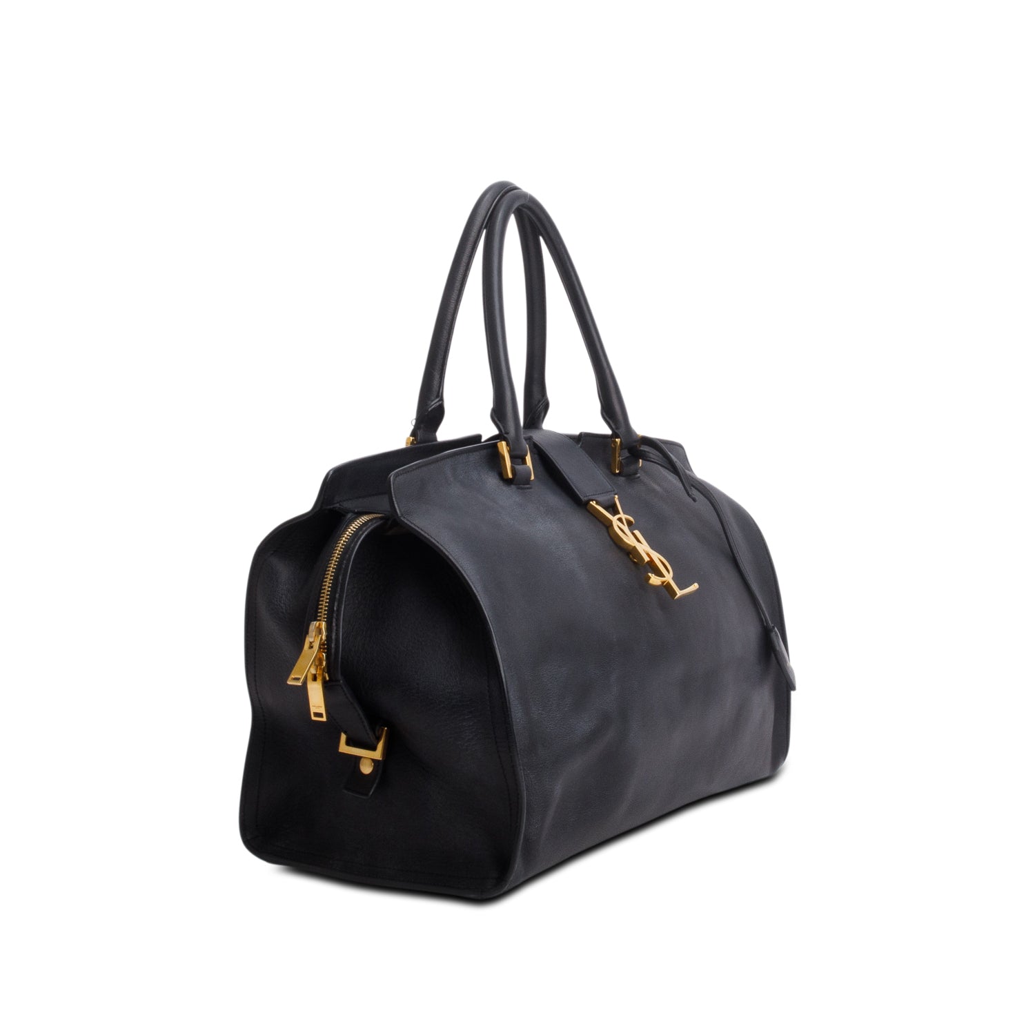 Saint Laurent Black Calfskin Medium Cabas Tote