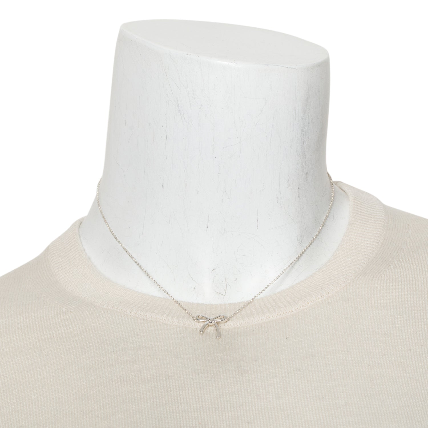 Tiffany & Co. Sterling Silver Mini Bow Pendant Necklace