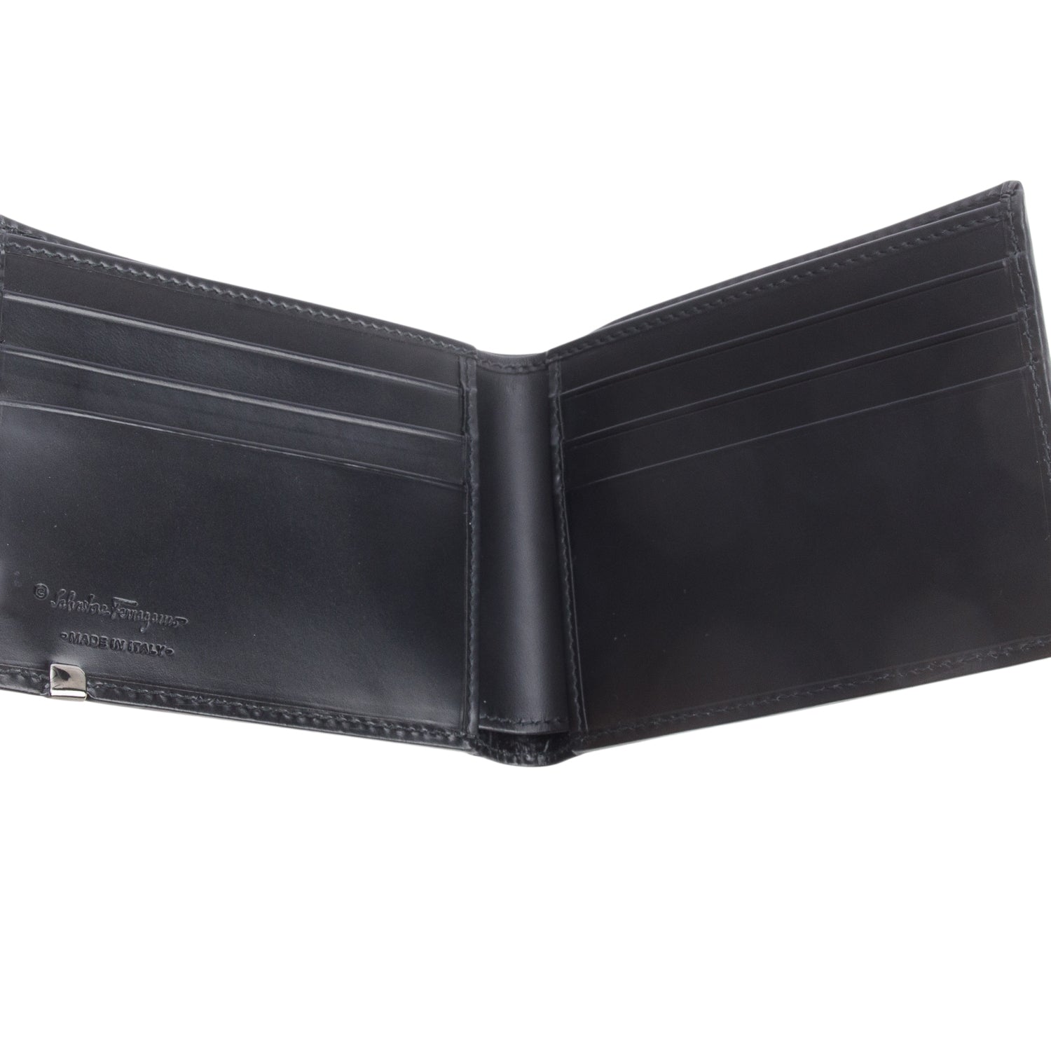 Ferragamo Black Calfskin Classic Wallet w/ Box