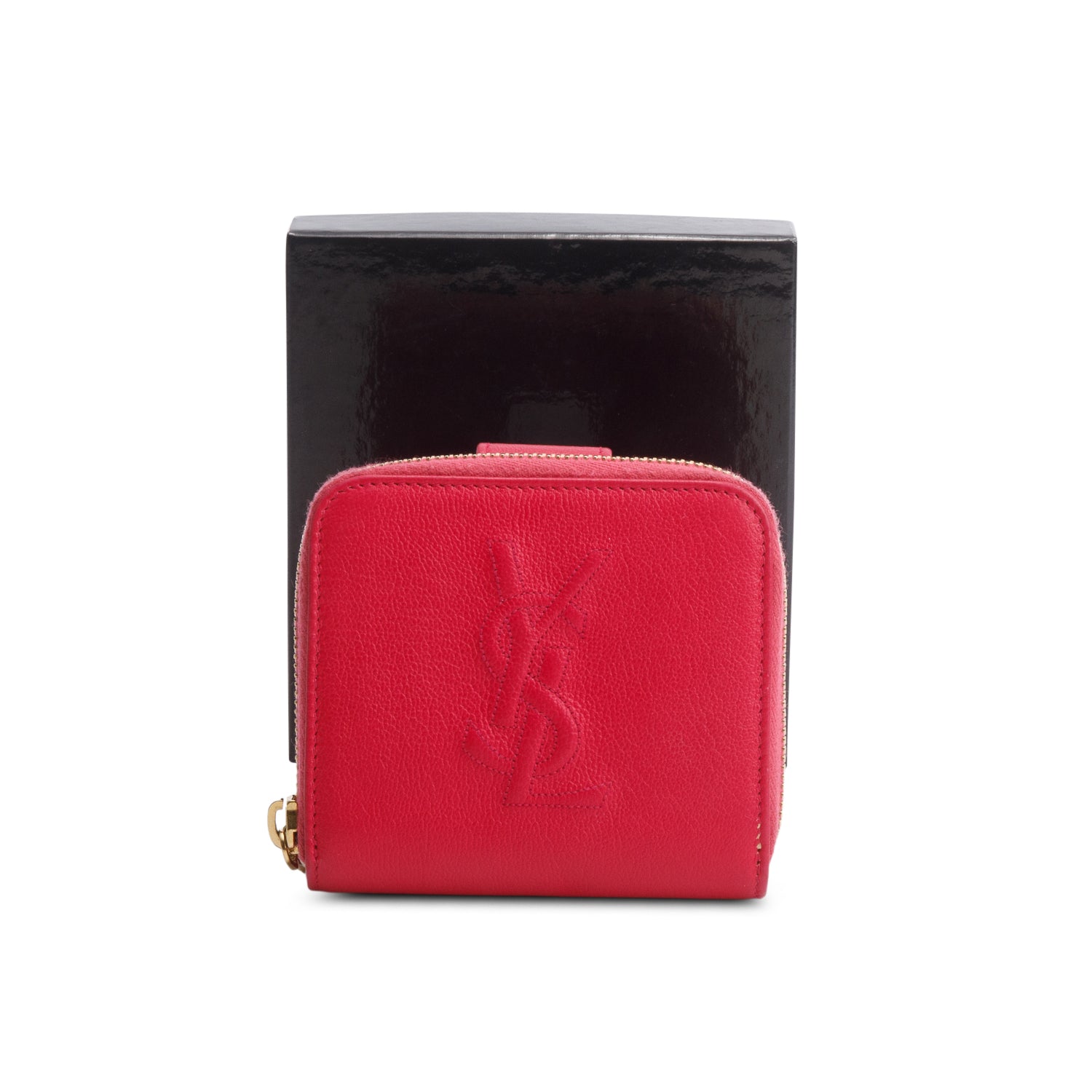 Saint Laurent Pink Calfskin Belle de Jour Zip Around French Wallet w/ Box