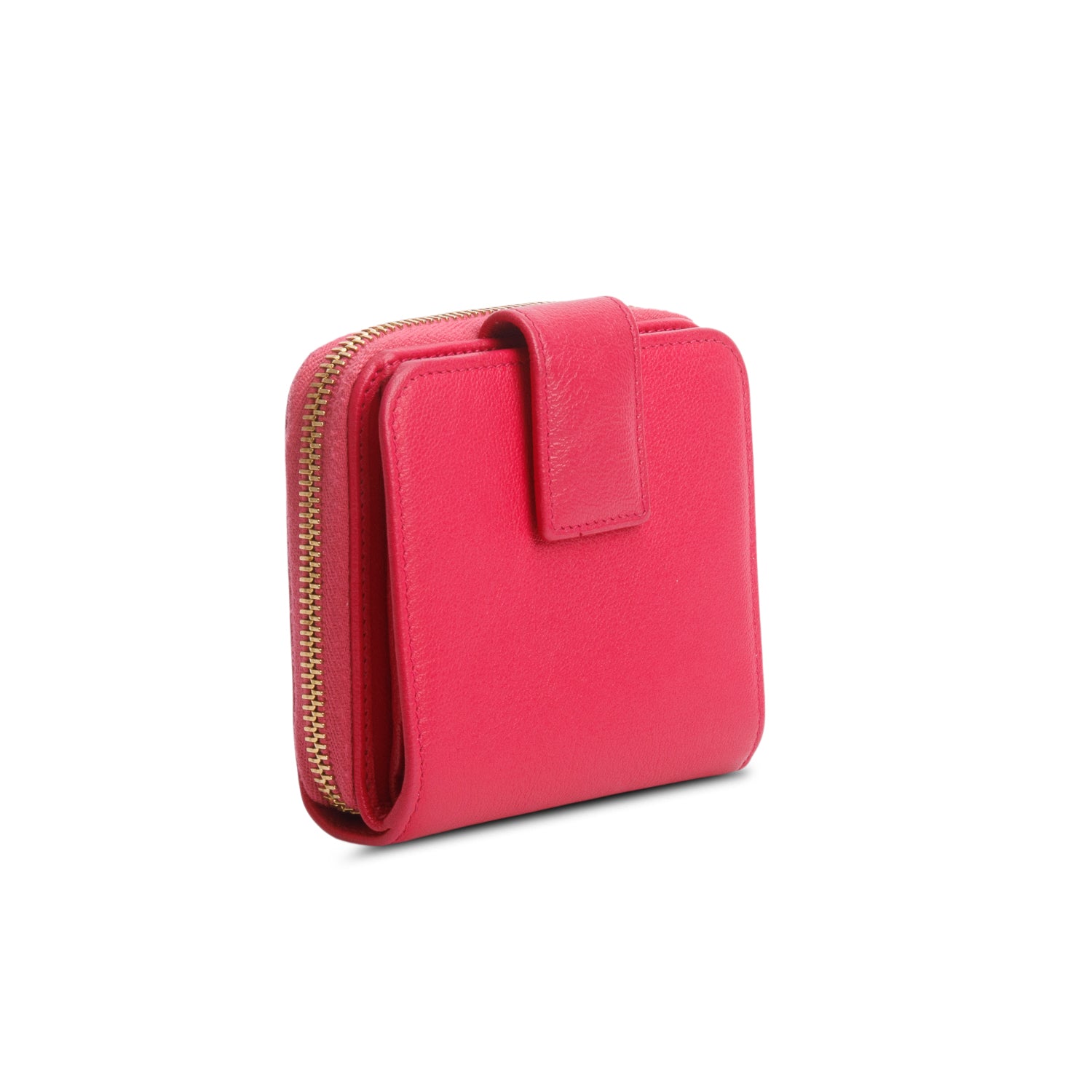 Saint Laurent Pink Calfskin Belle de Jour Zip Around French Wallet w/ Box