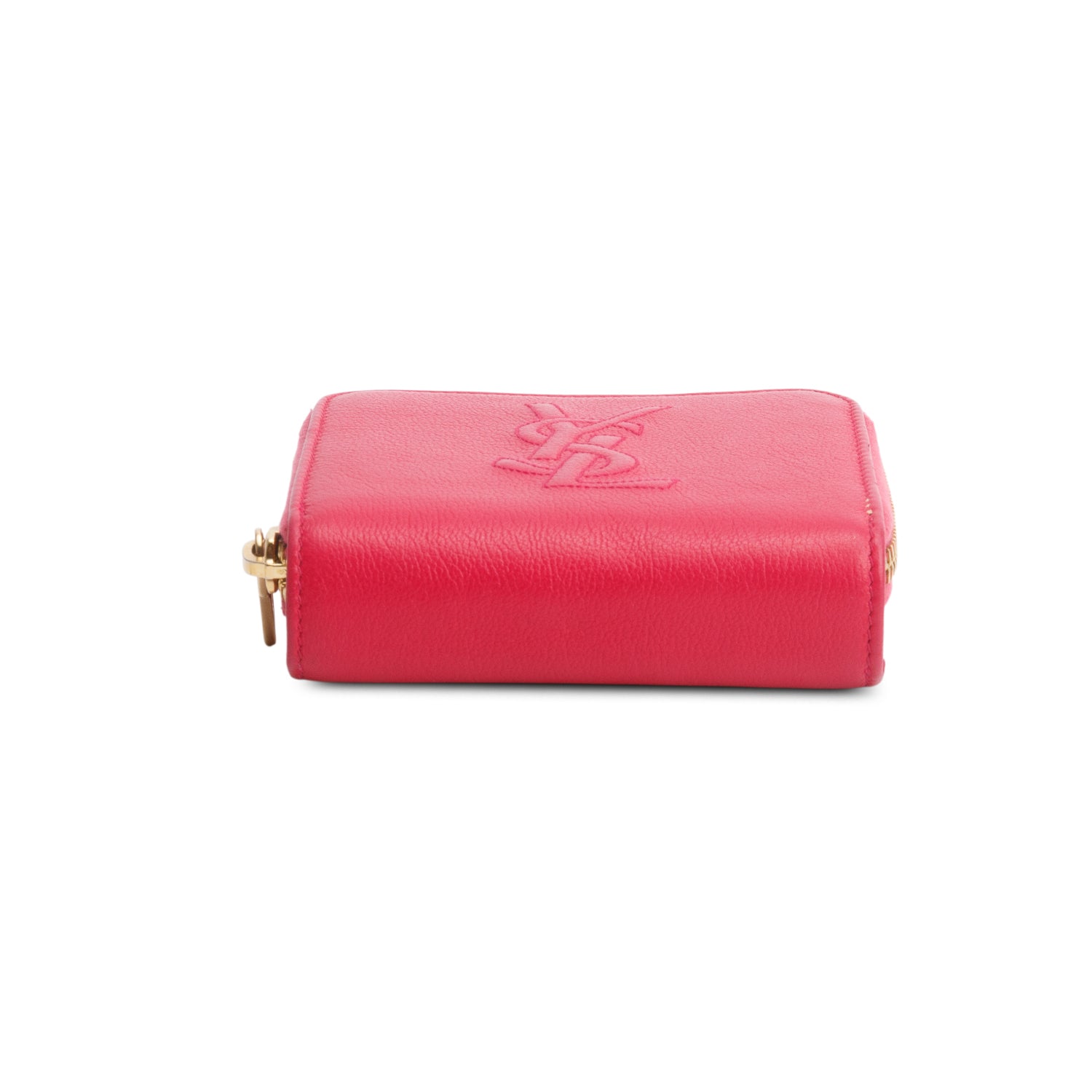 Saint Laurent Pink Calfskin Belle de Jour Zip Around French Wallet w/ Box