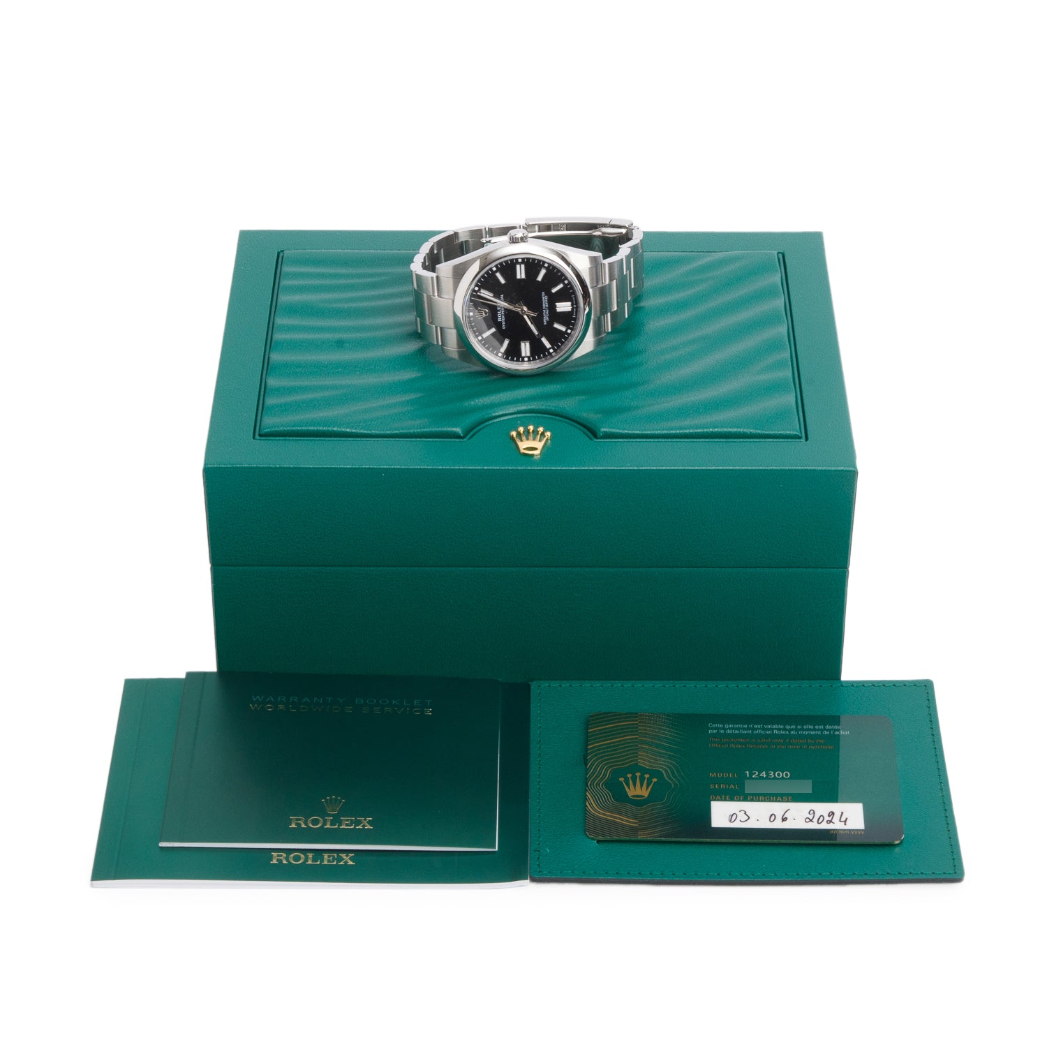 Rolex 2024 Stainless Steel Oyster Perpetual 41 MM Watch Black Dial 124300 w/ Box & Papers