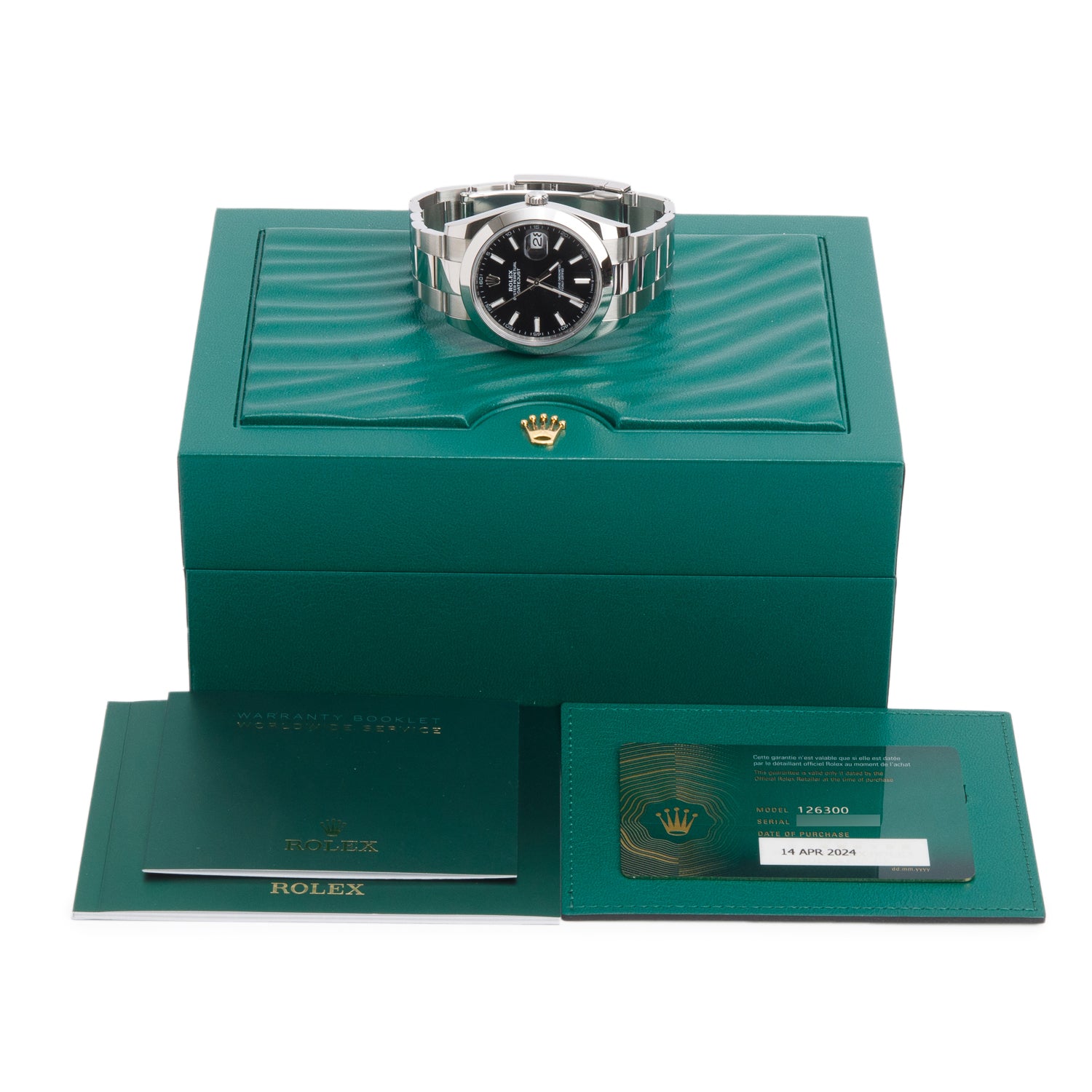 Rolex 2024 Stainless Steel Oyster Perpetual Datejust 41 MM Watch Black Dial 126300 w/ Box & Papers