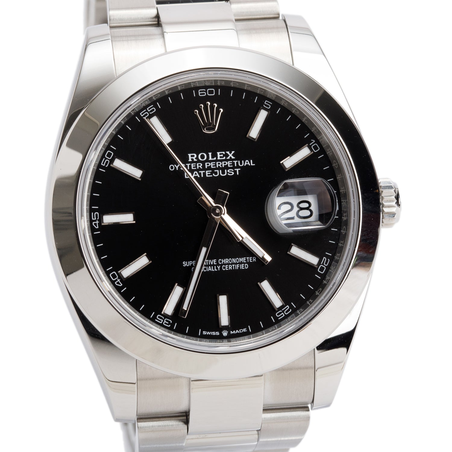 Rolex 2024 Stainless Steel Oyster Perpetual Datejust 41 MM Watch Black Dial 126300 w/ Box & Papers
